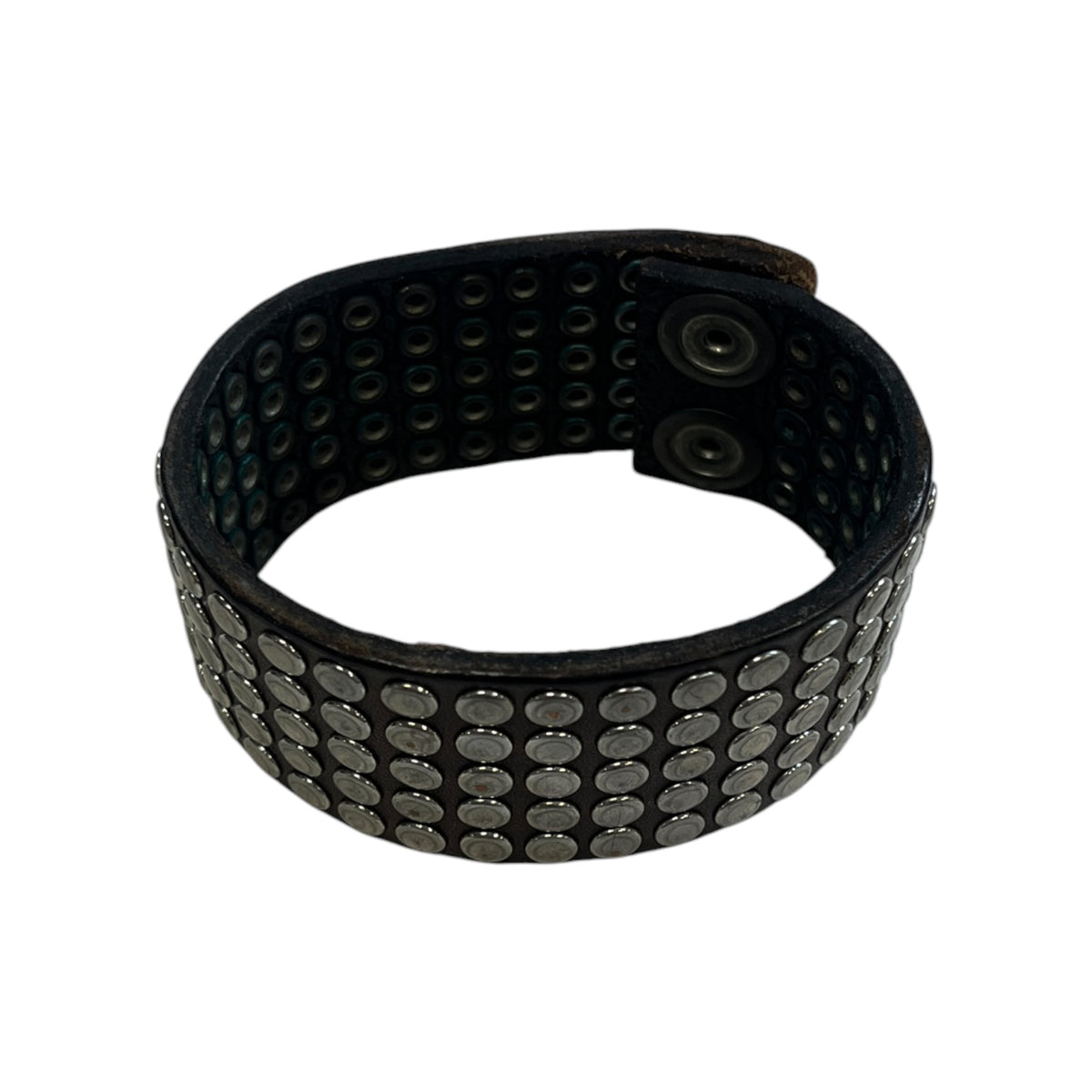 Leather Cuff with Rivets in Black Leather