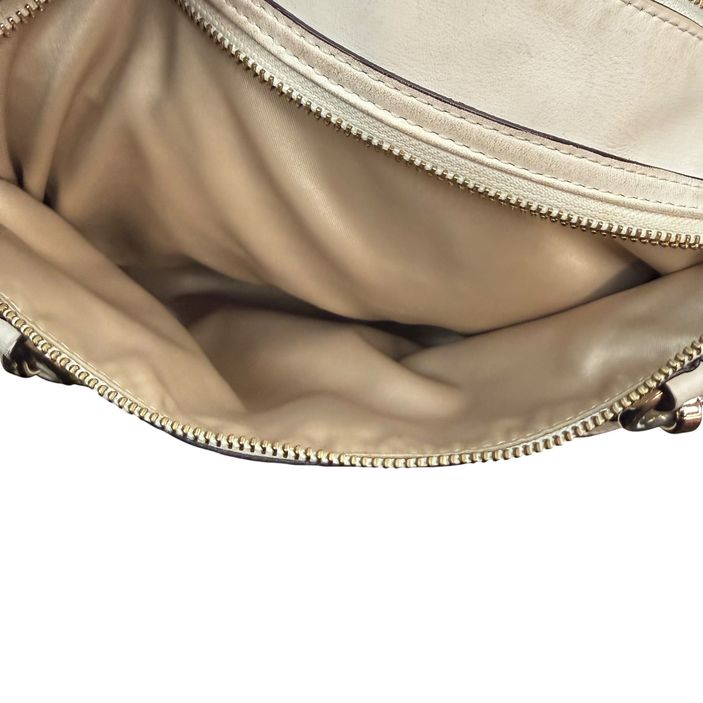 (W) Vintage Coach Colette Leather Satchel Cream