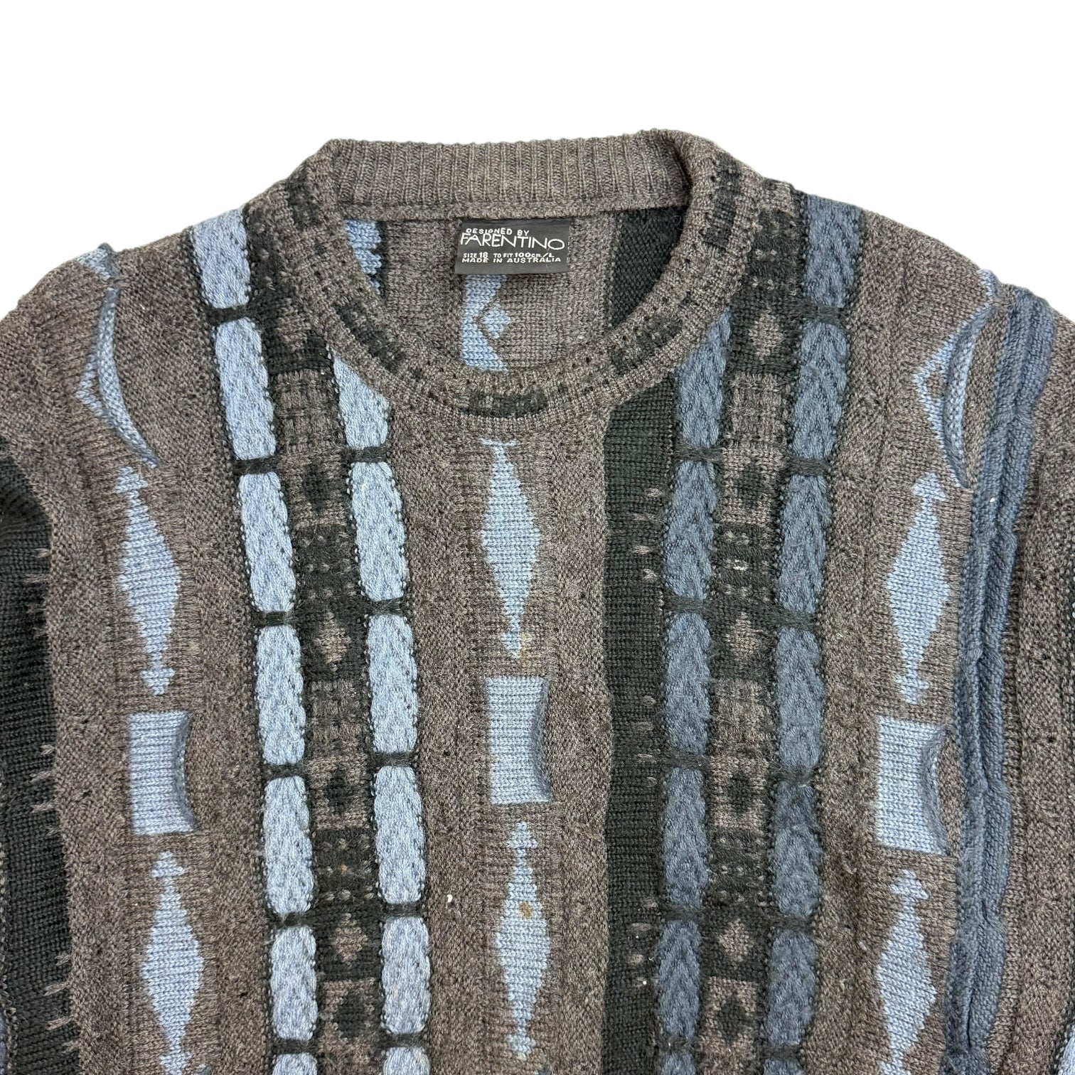 Vintage Farentino Knit Sweater Brown/Blue