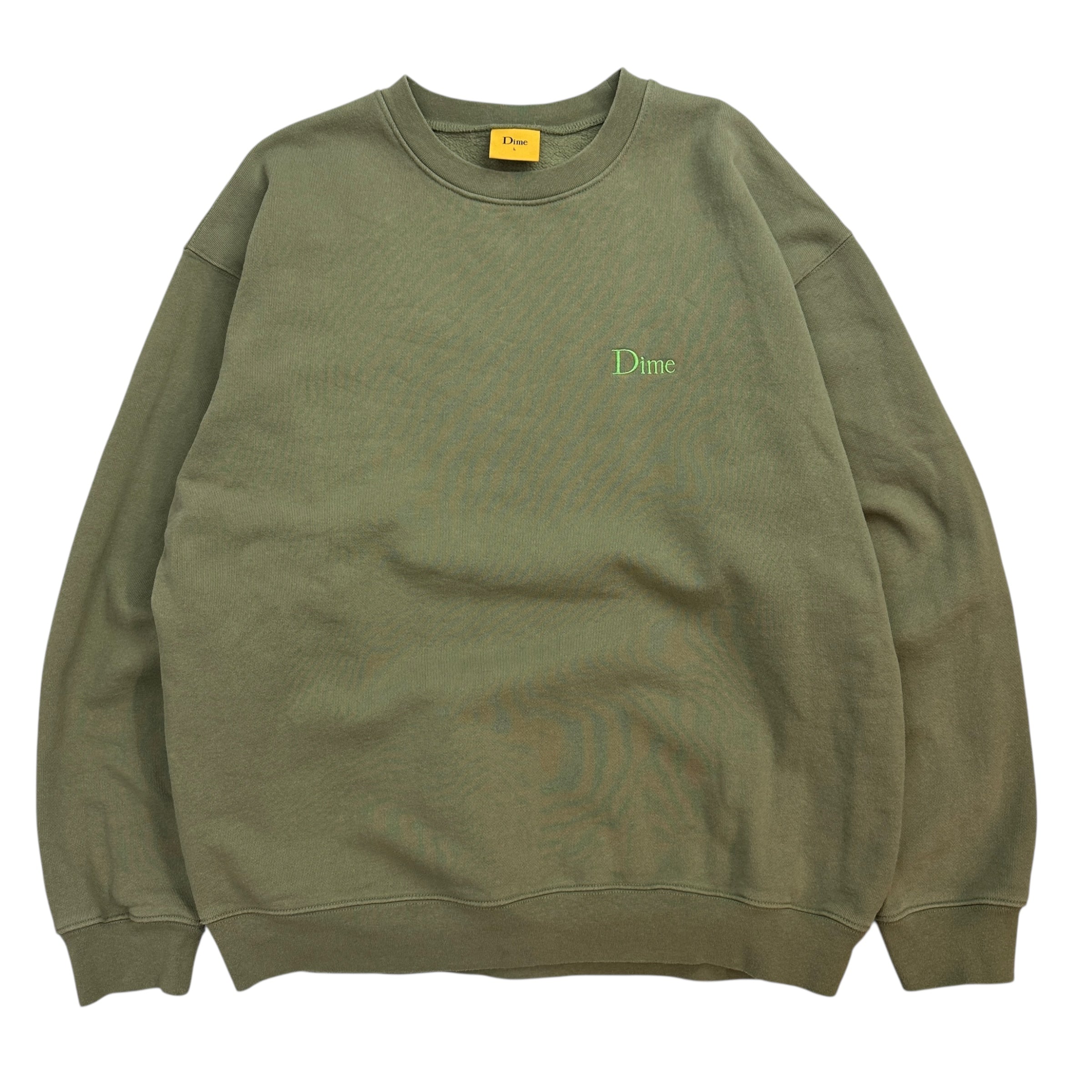 Dime Skateboards Embroidered Logo Crewneck Green