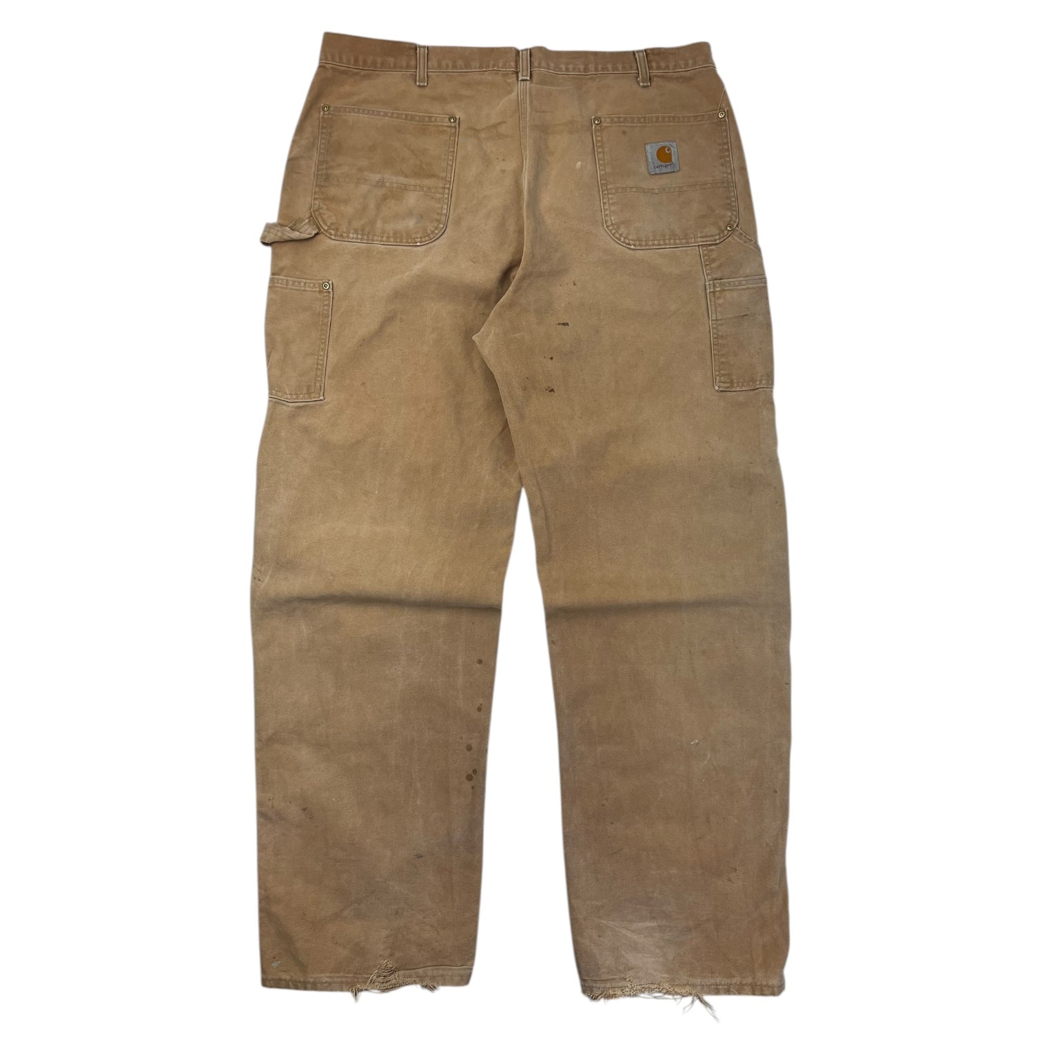 Carhartt Double Knee Work Pants Worn Faded Tan (38)