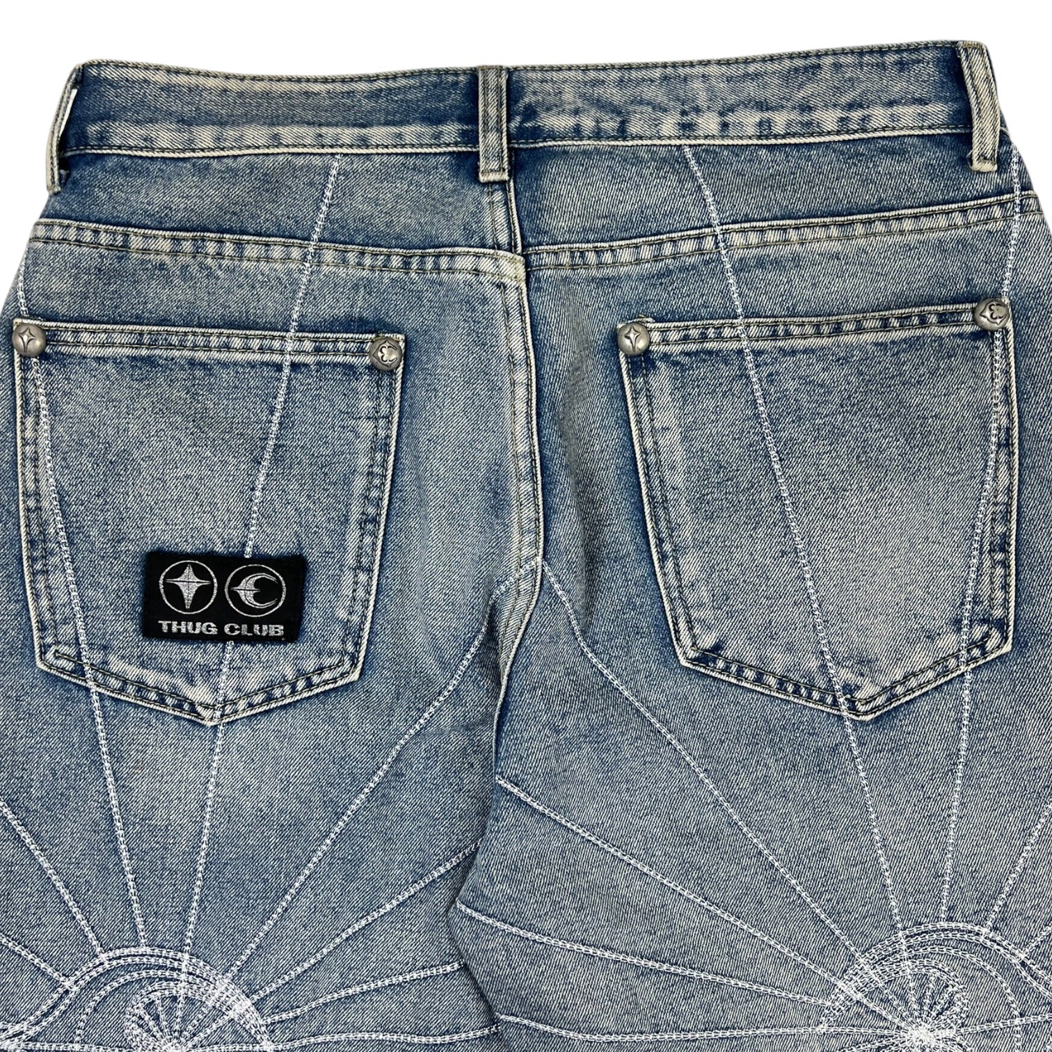 Thug Club Chain Stitch Denim Pants Blue