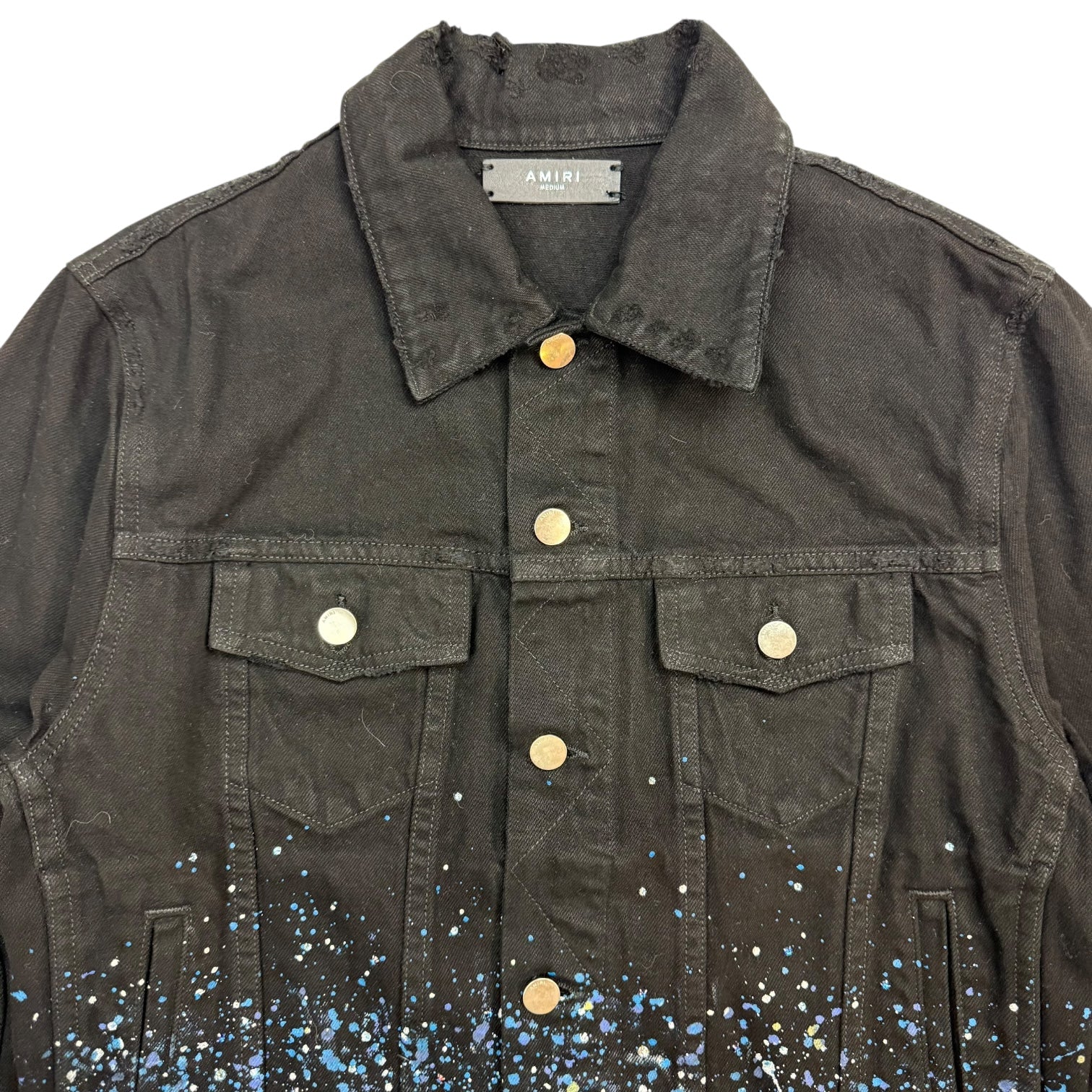 Amiri Crystal Painter Trucker Jacket Black