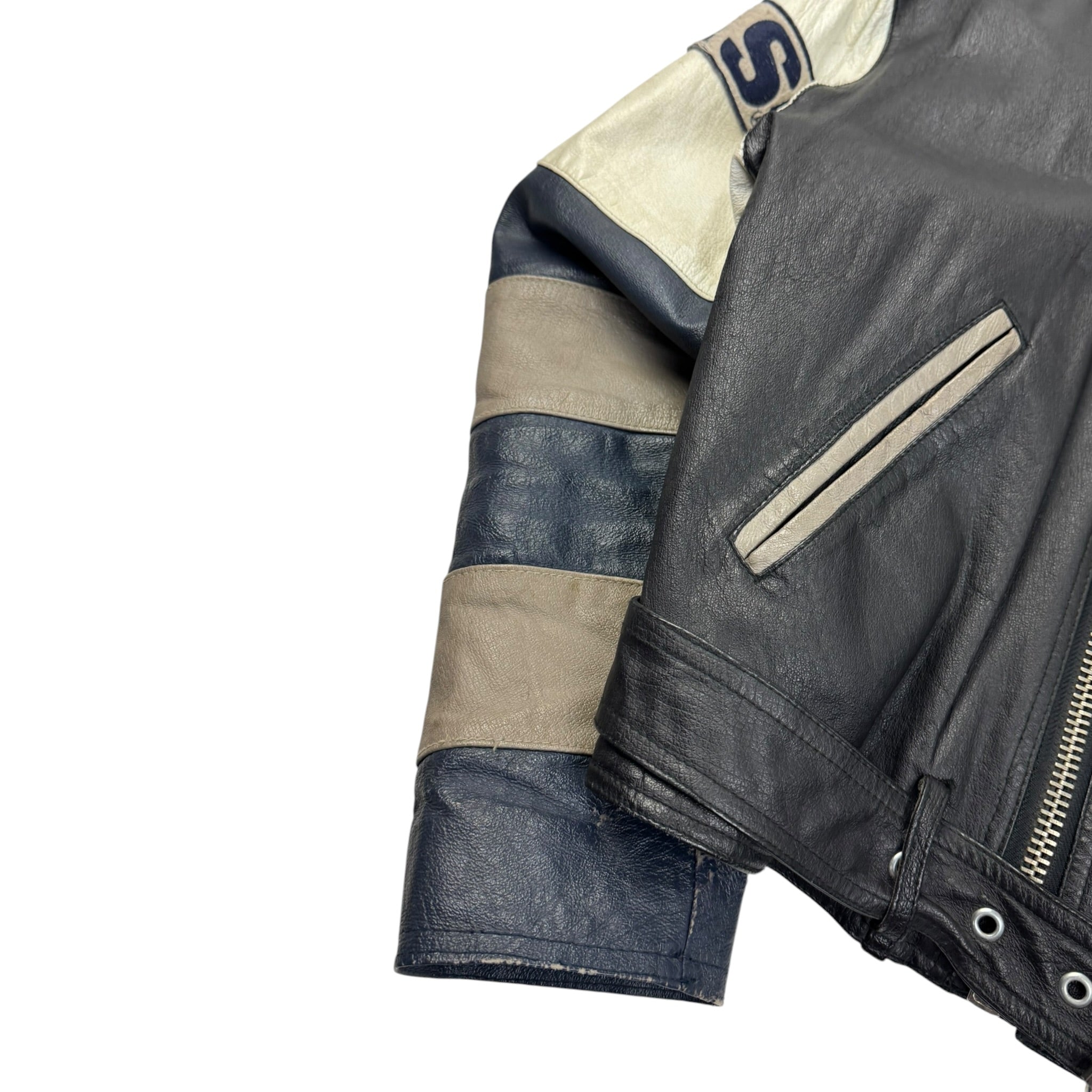 1989 Georgetown Hoyas Box Seat Leather MLB Biker Jacket