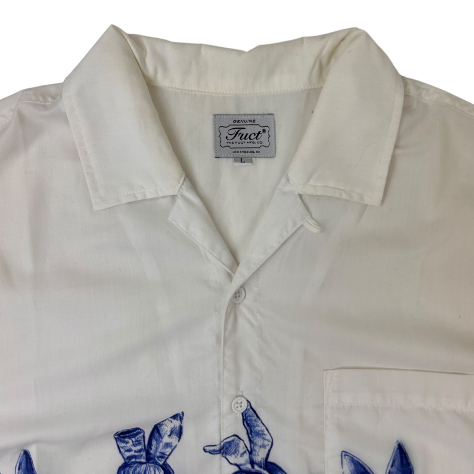 Fuct X Death Bunny Aloha Button Up Shirt White