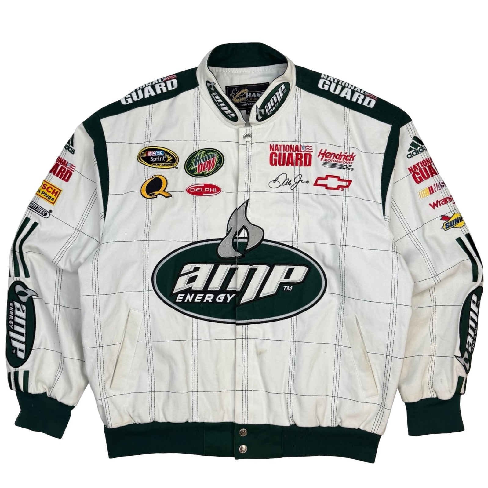 Vintage Dale Earnhardt Jr Amp Energy NASCAR Chase Authentics Racing Jacket White