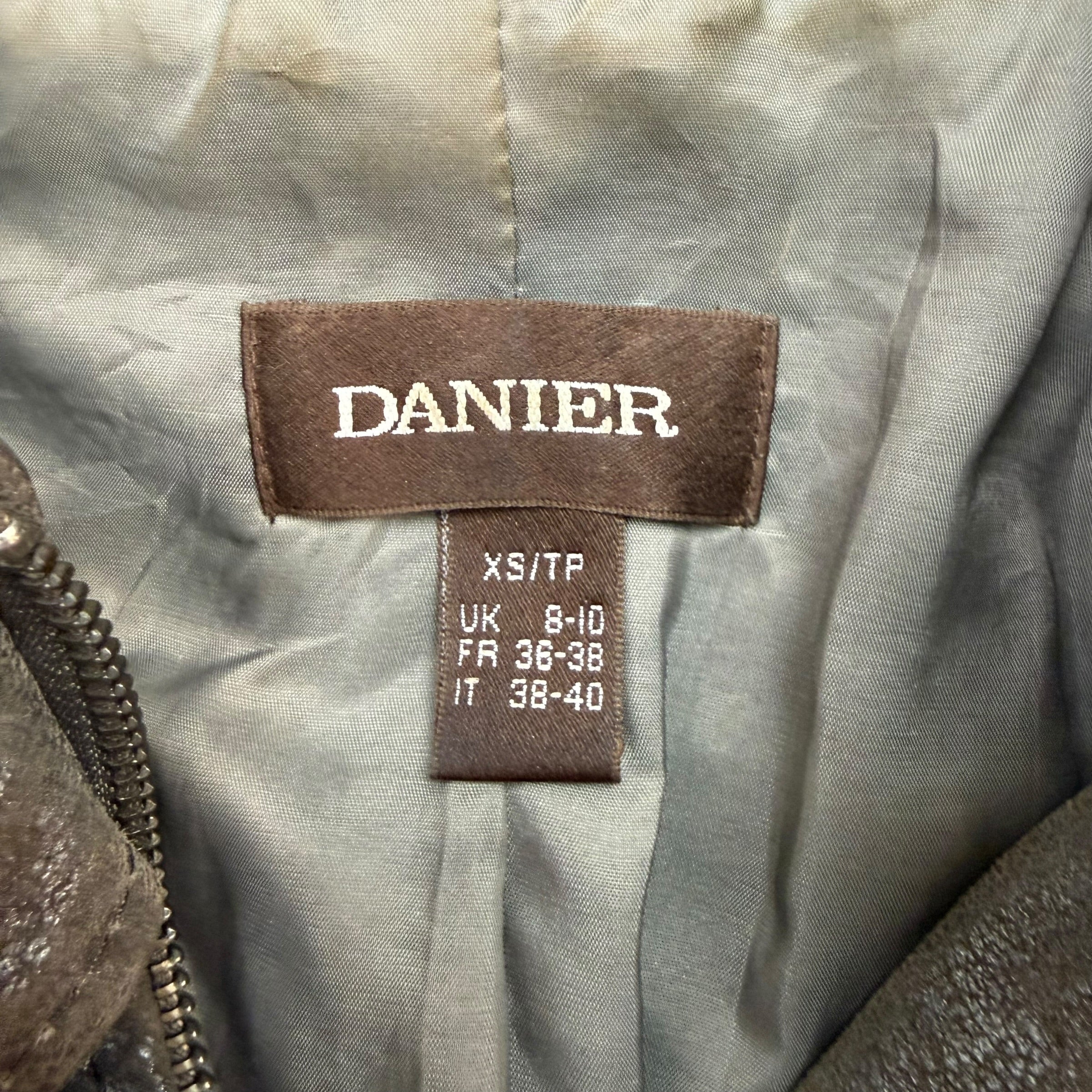 (W) Vintage Danier Leather Jacket Metallic Grey