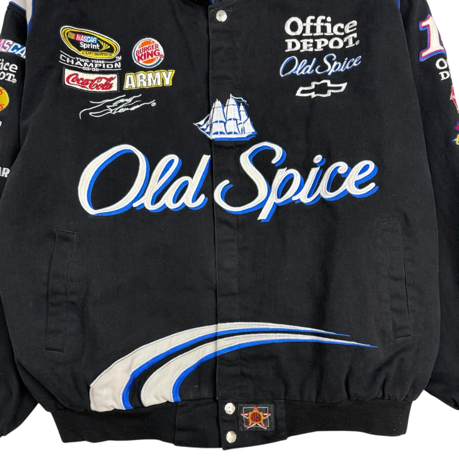 Vintage JH Designs Old Spice Racing Jacket Black