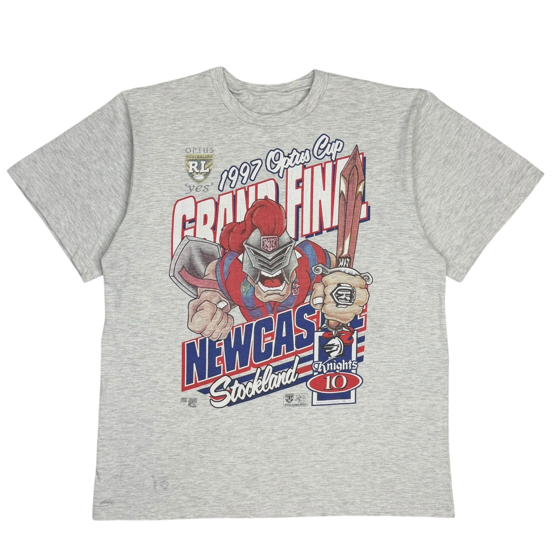 1997 Newcastle Knights Optus Cup Rugby Tee Grey