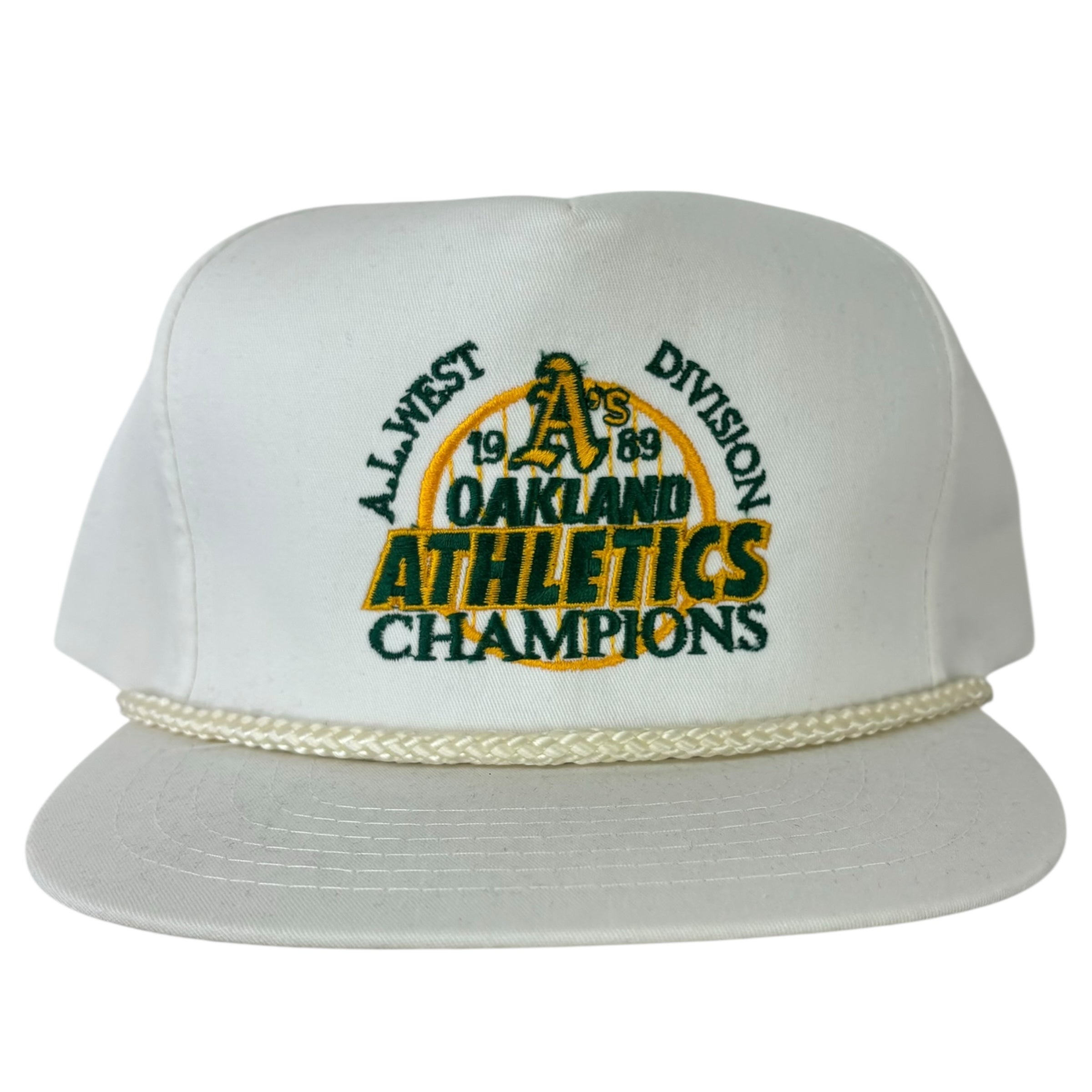 Vintage 1989 Oakland Athletics Champions SnapBack Hat White