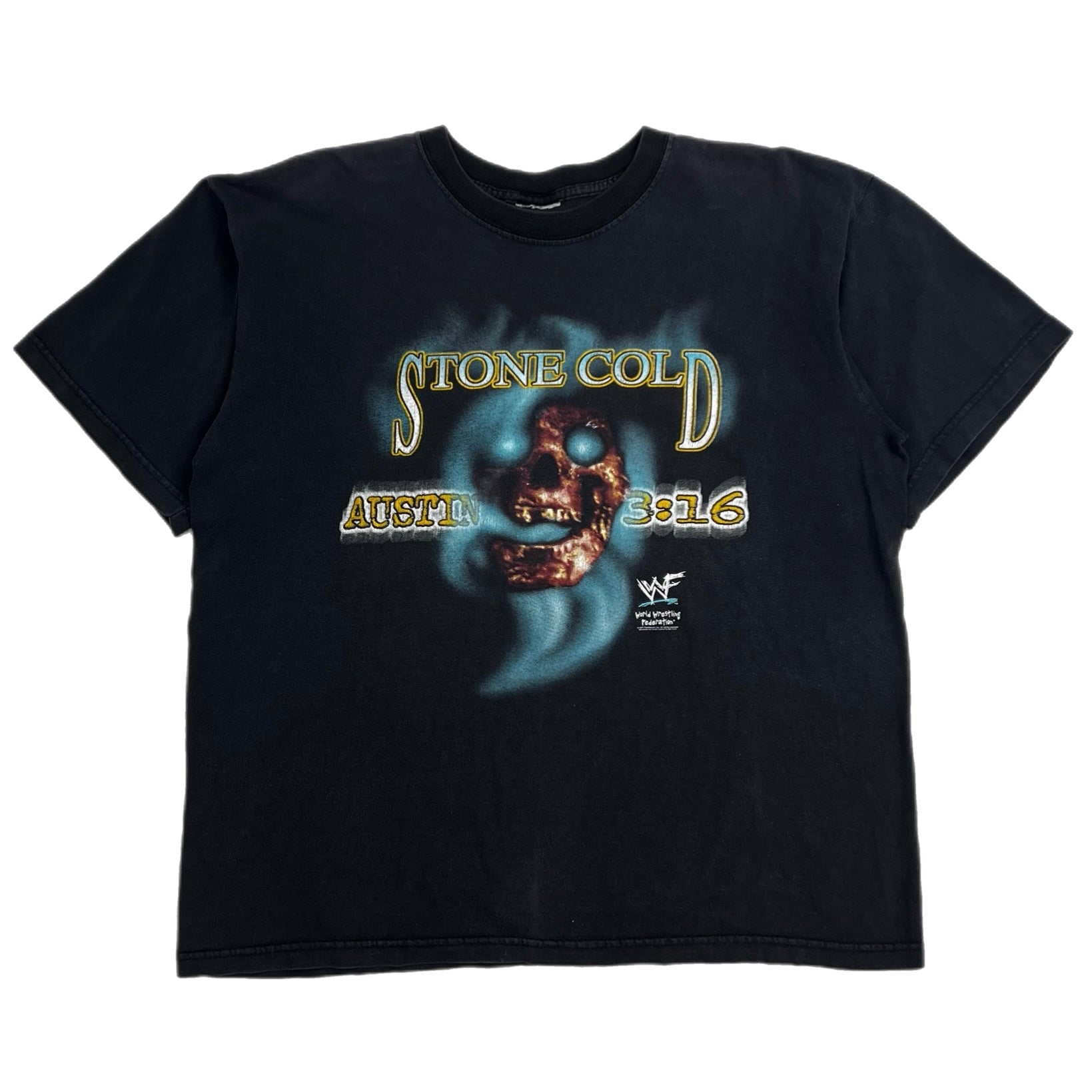 1999 Stone Cold 3:16 Smoking Skull Tee Black