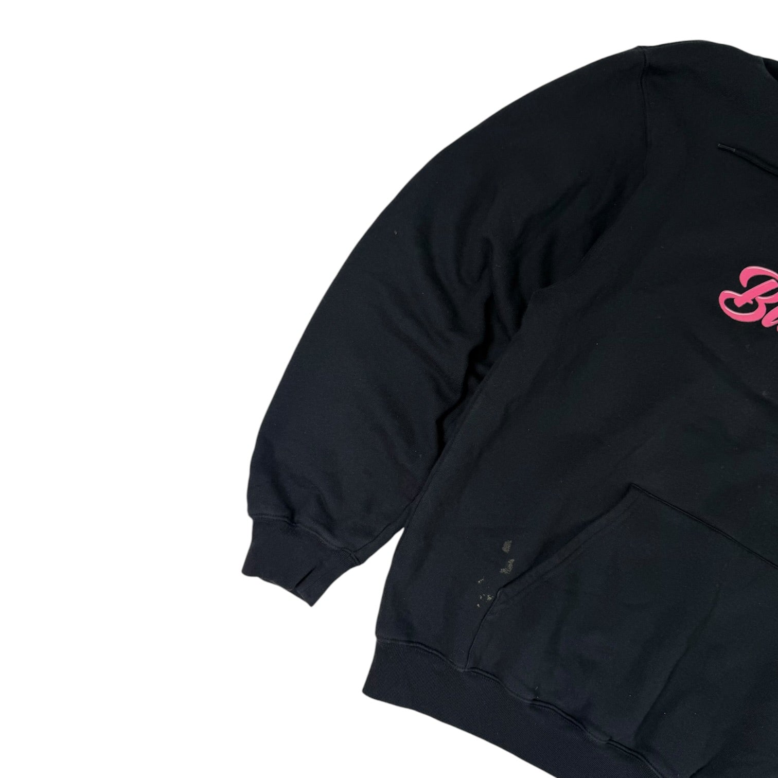 Balenciaga Cursive Logo Hoodie Black