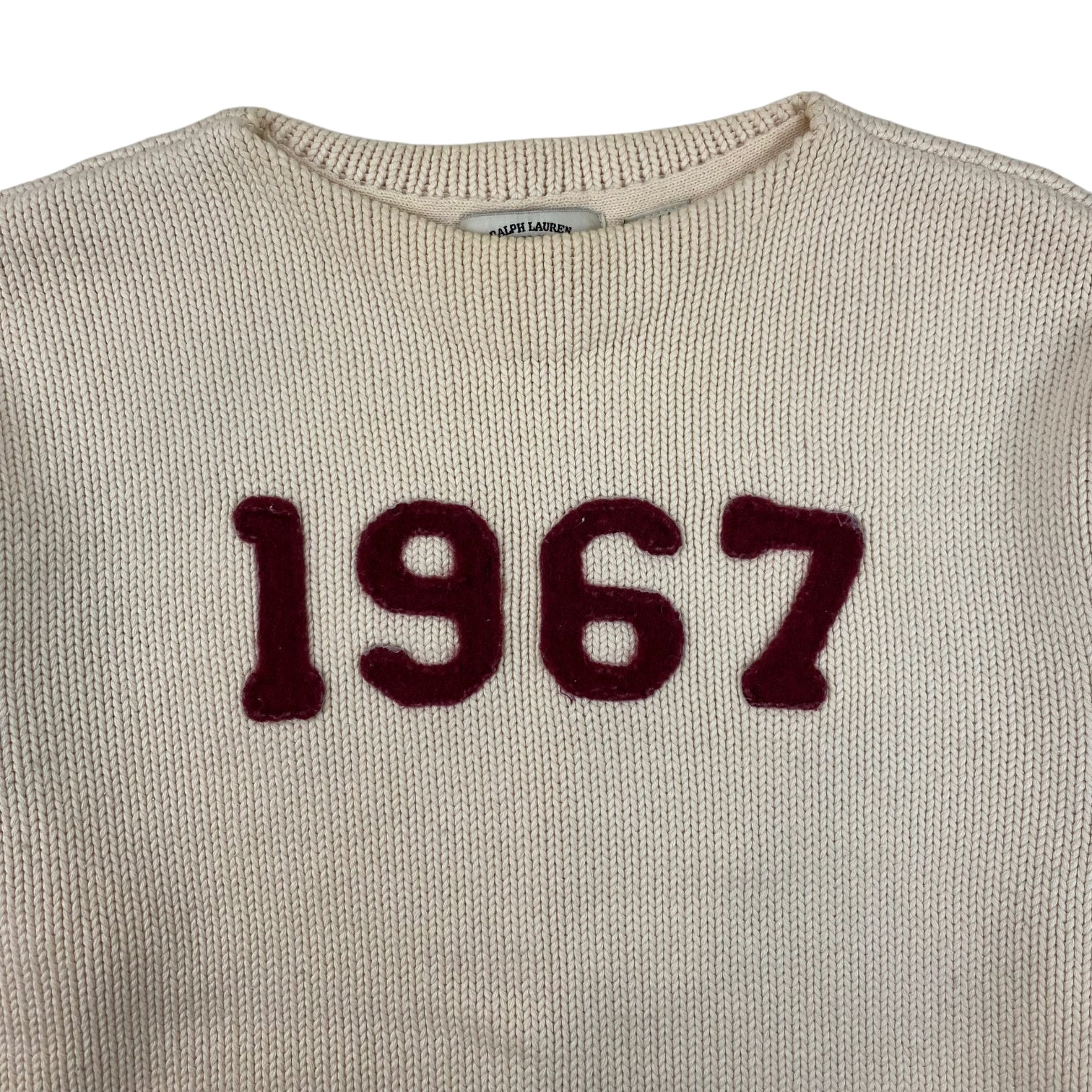 Vintage Polo Ralph Lauren 1967 Cable Knit Sweater Cream