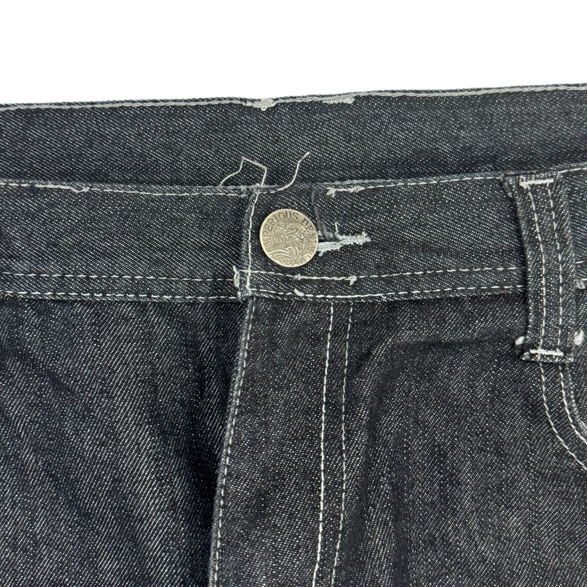 Y2K Imperious Embroidered Black Denim Bottoms
