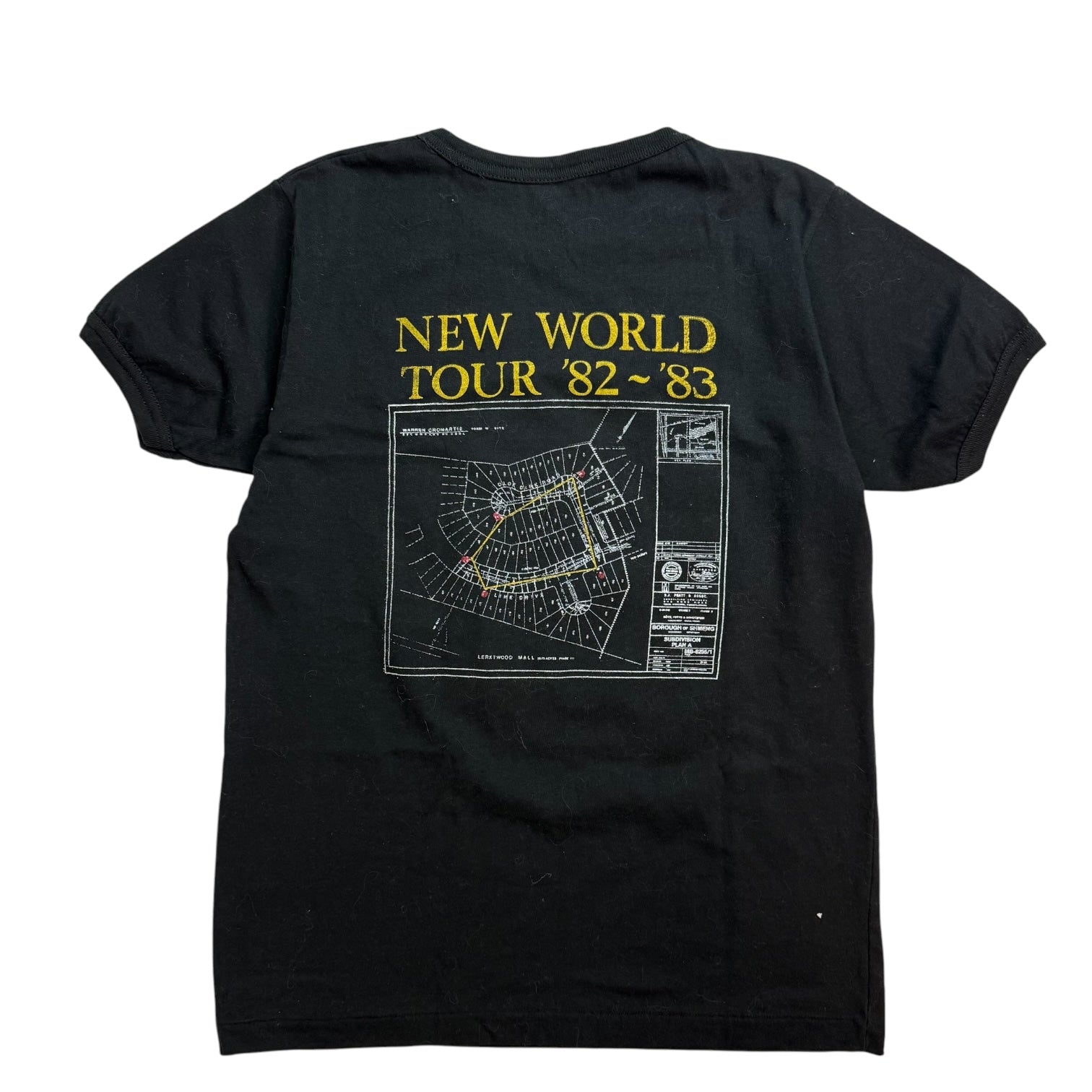 1982 Rush Signals New World Tour Tee Black