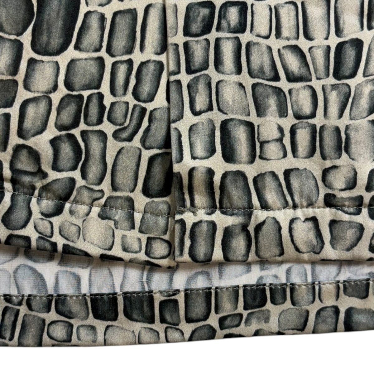 Stussy Croc Pattern Silk Button-Up Shirt Grey/Cream