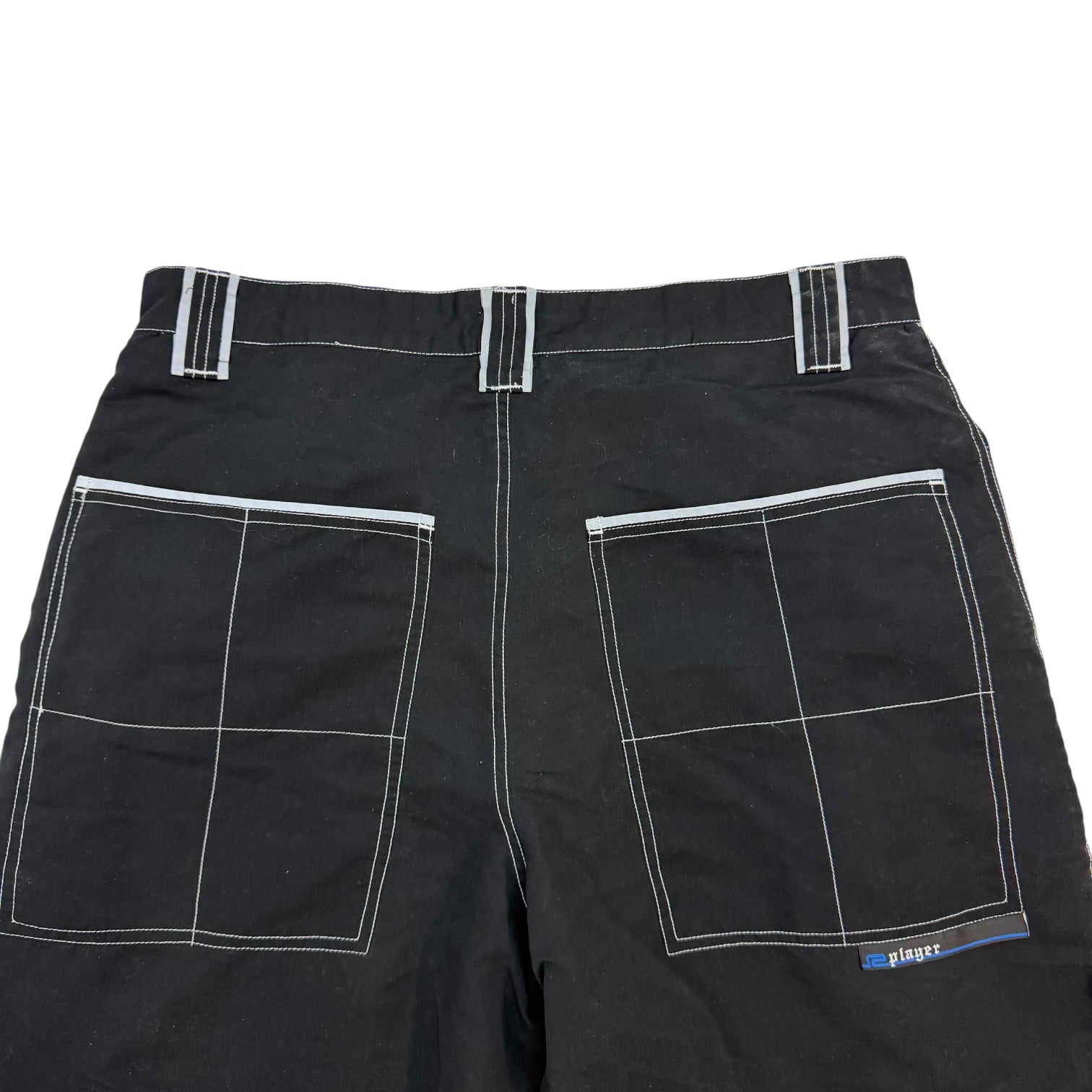 R2 Player Wide Leg Cargo Pants Black