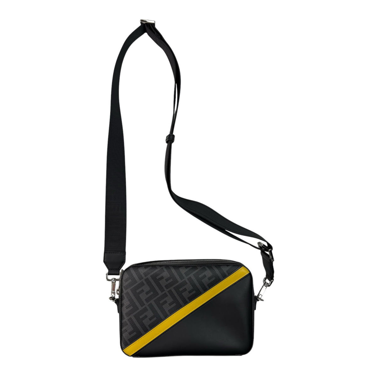 Fendi Diagonal Monogram Camera Case Black