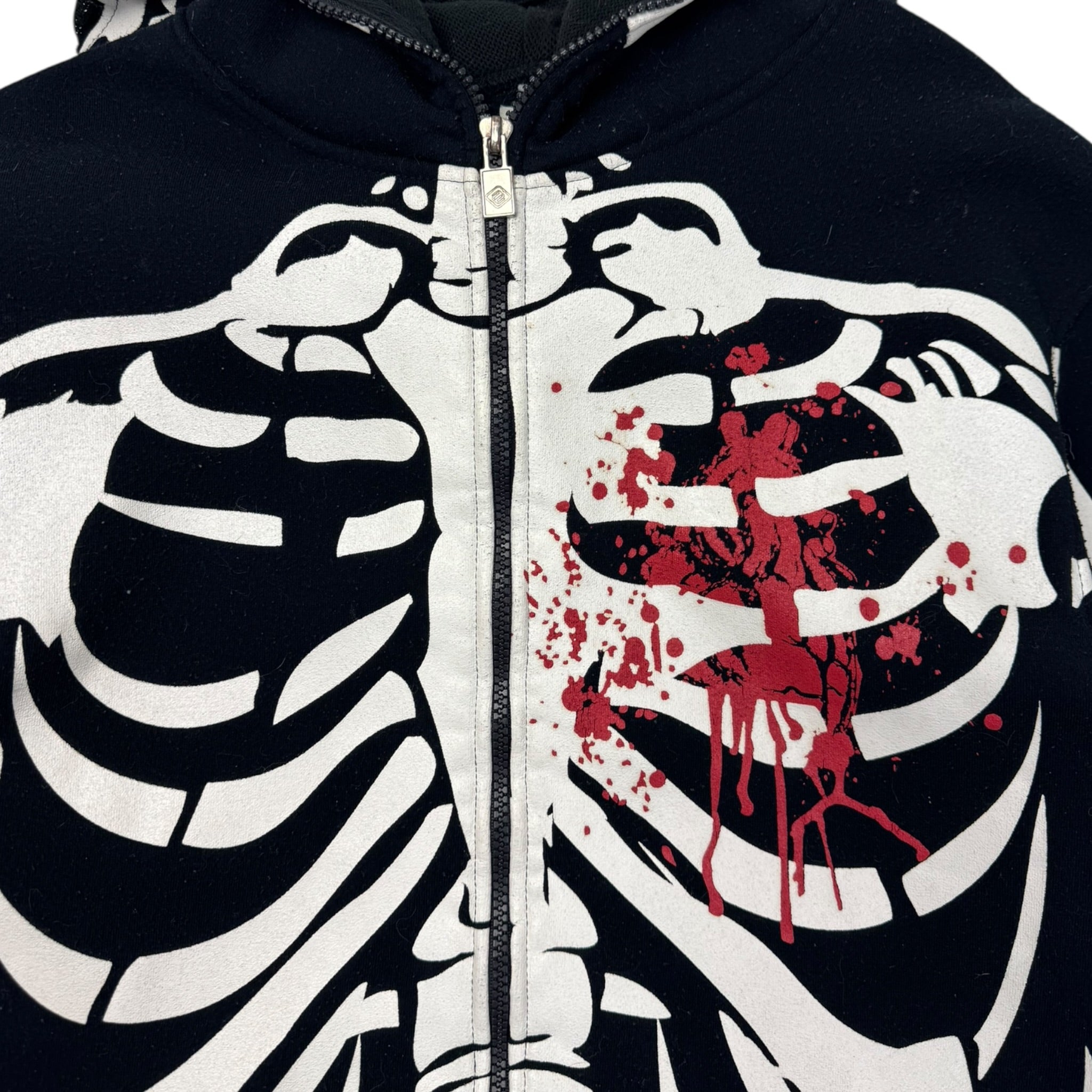 Vintage Y2K MECCA Jeans Skeleton Full-Zip Hoodie