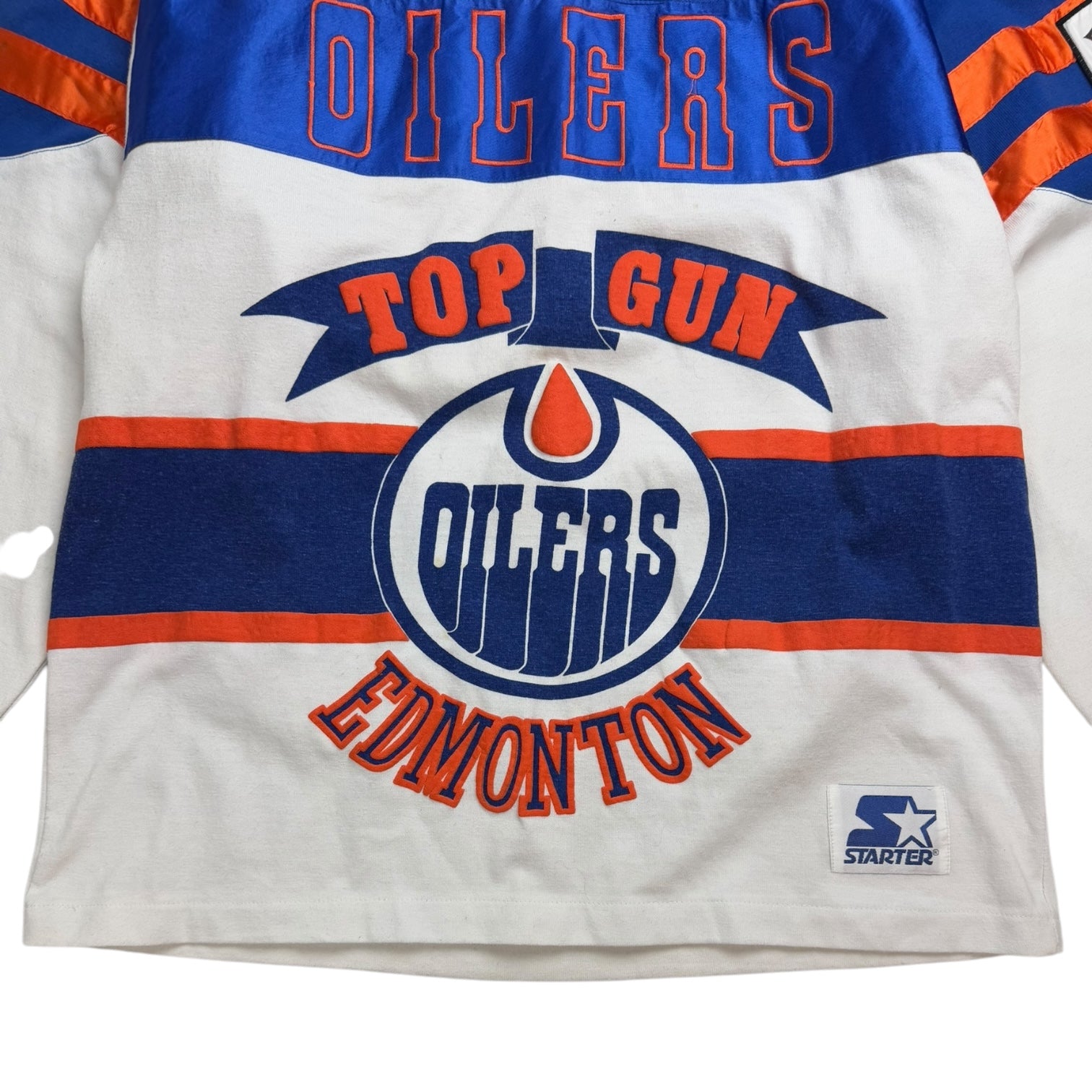 Vintage Starter Edmonton Oilers Stanley Cup L/S Shirt White/Blue