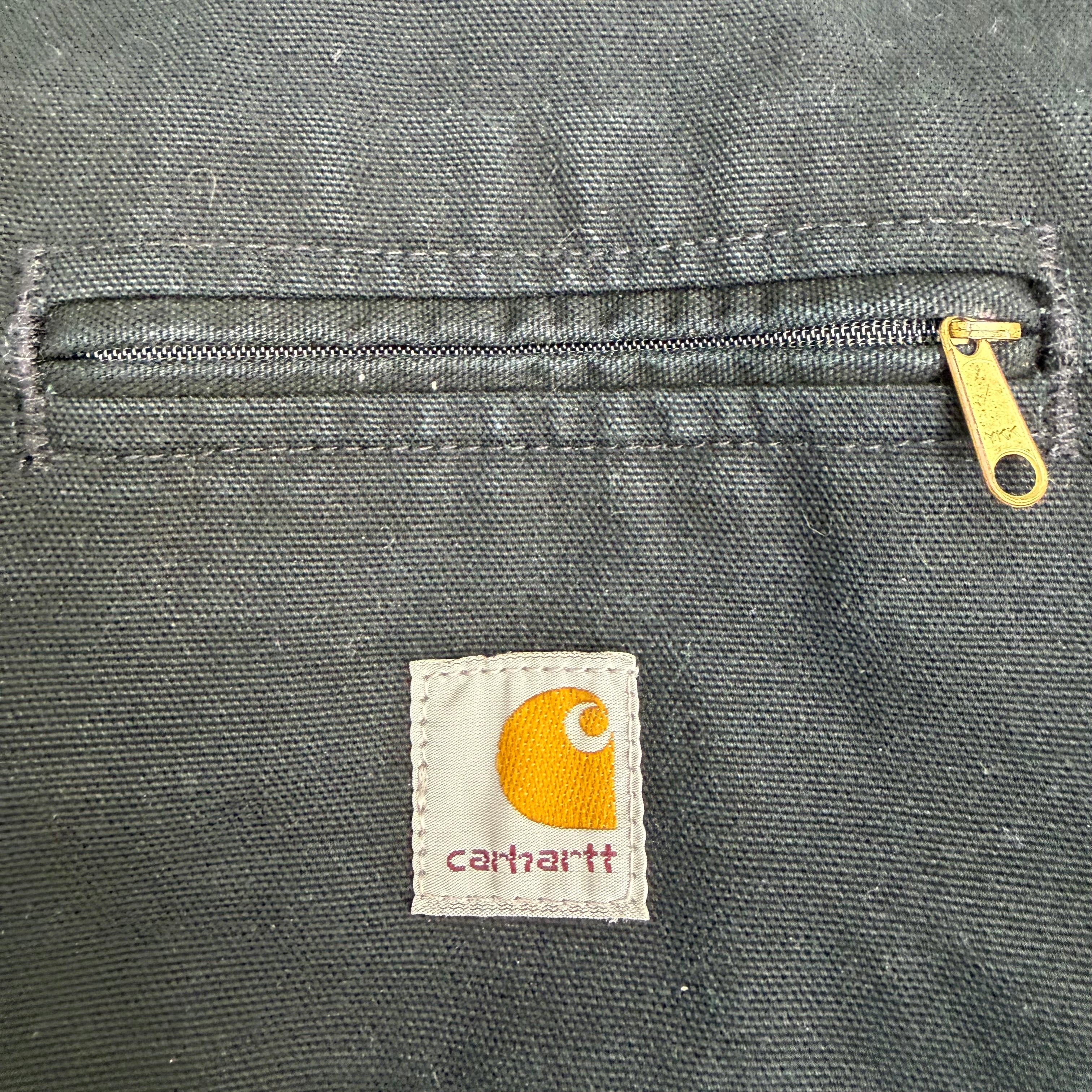 Vintage Carhartt Detroit Embroidered Blanket Lined Jacket Black