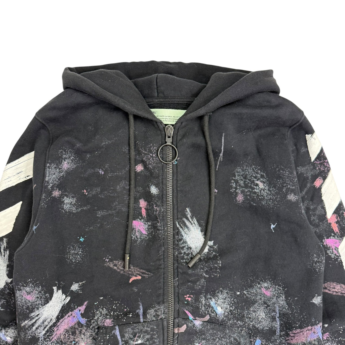 Off-White Galaxy Brushed Zip Up Hoodie Black