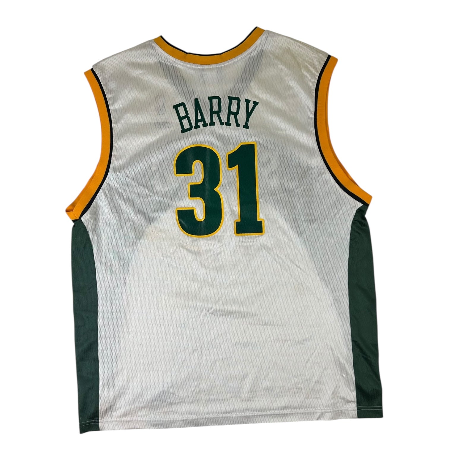 Vintage Seattle SuperSonics Brent Barry Home Jersey