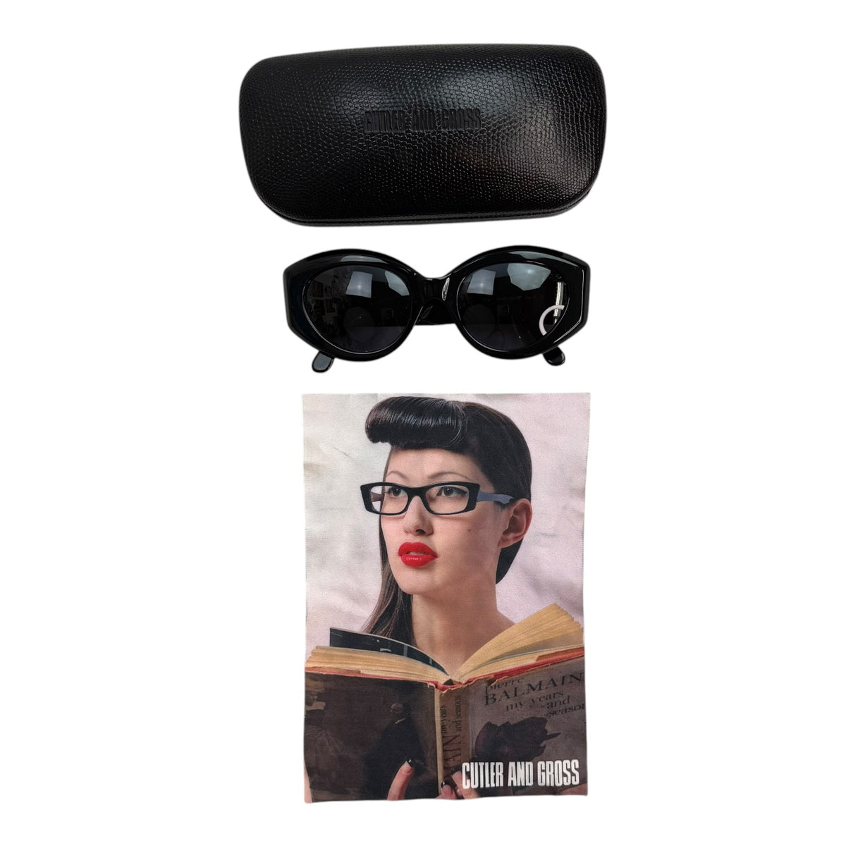 (W) Cutler And Gross Cat Eye Sunglasses Black
