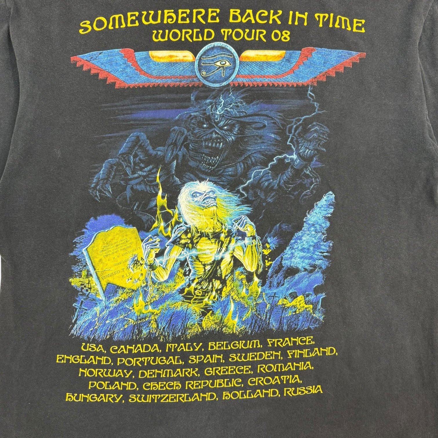 2008 Iron Maiden Somewhere Back In Time Tour Tee Black