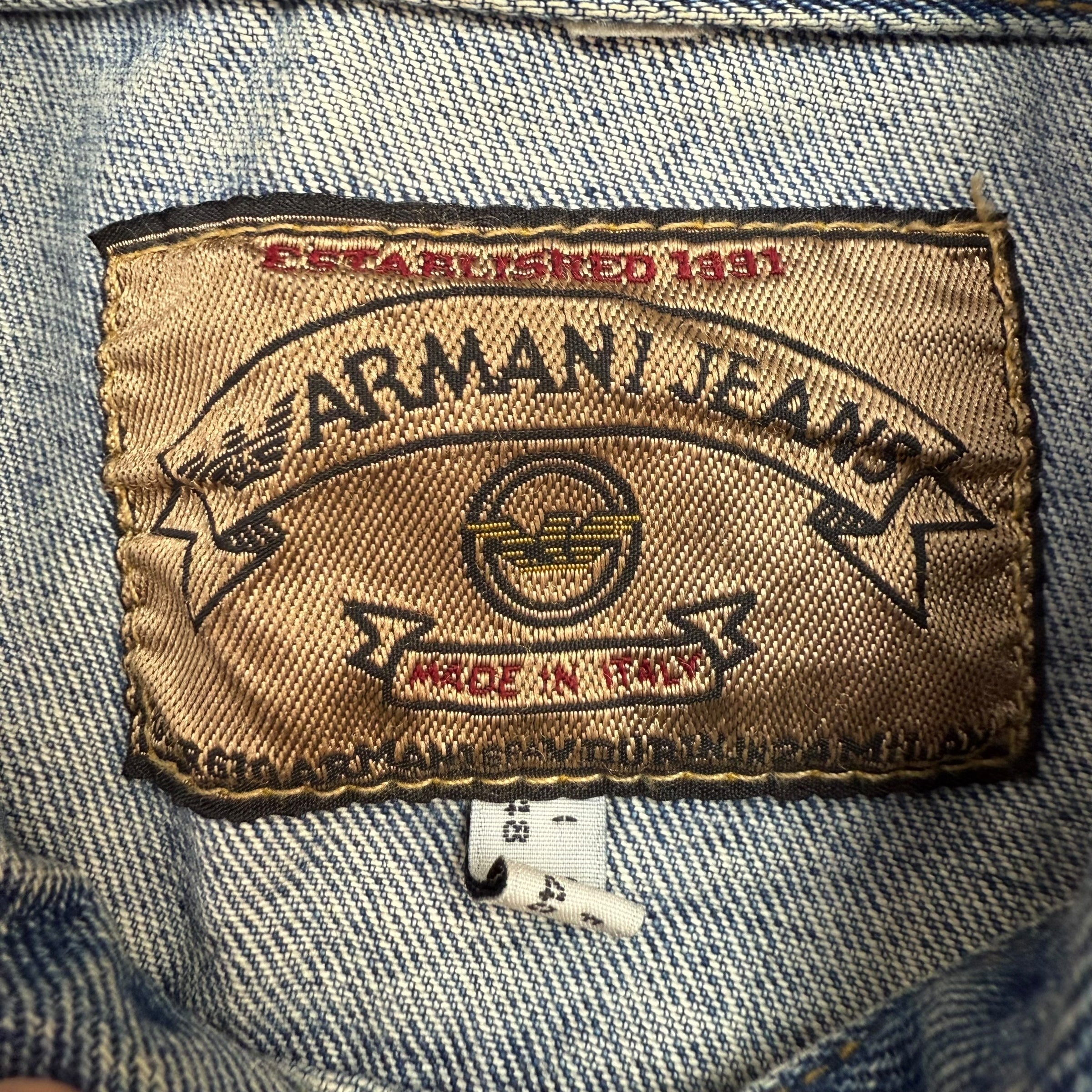 Vintage Armani Jeans Denim Jacket Light Wash