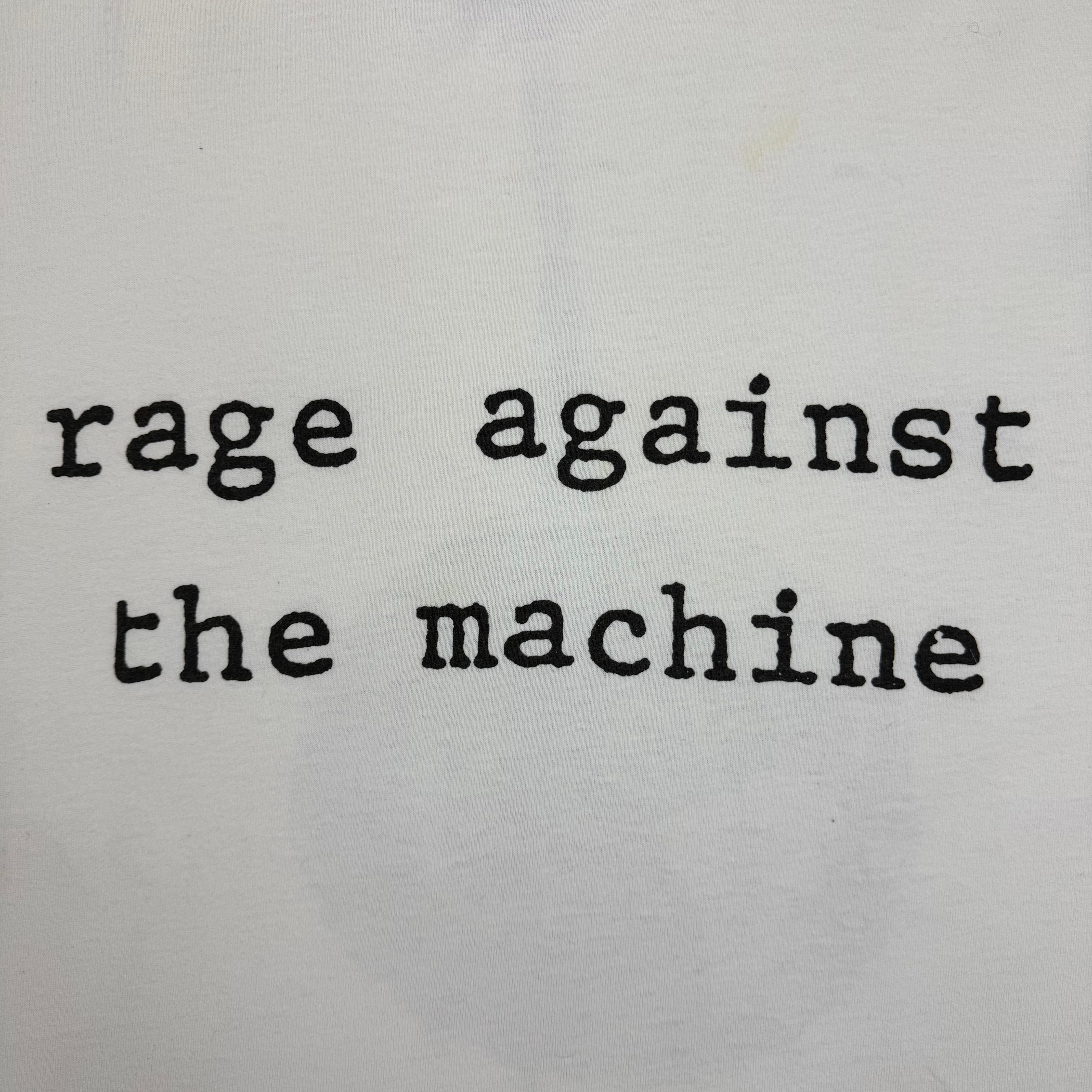 Vintage 1990s Rage Against The Machine Wrecking Ball Ringer Tee White