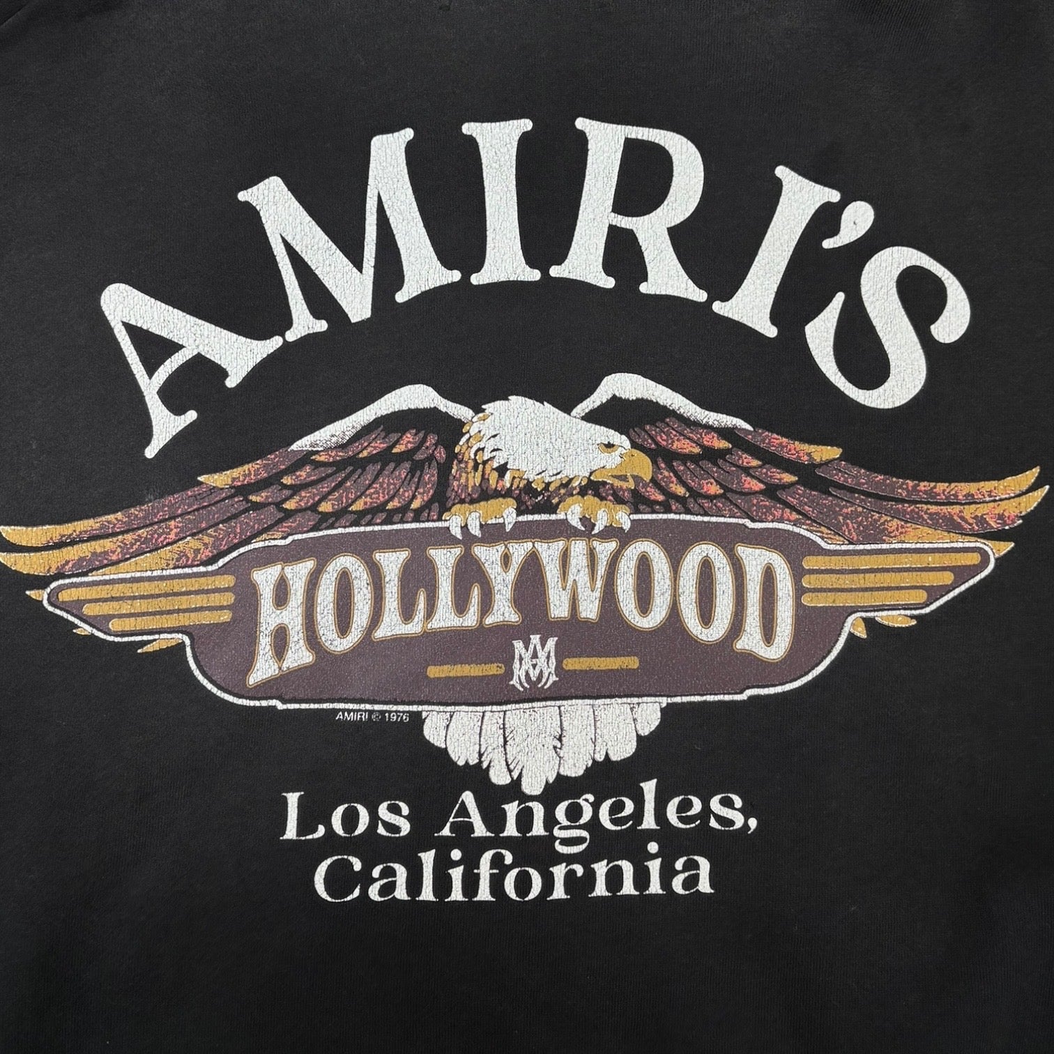 Amiri MA Flames Zip Hoodie Faded Black