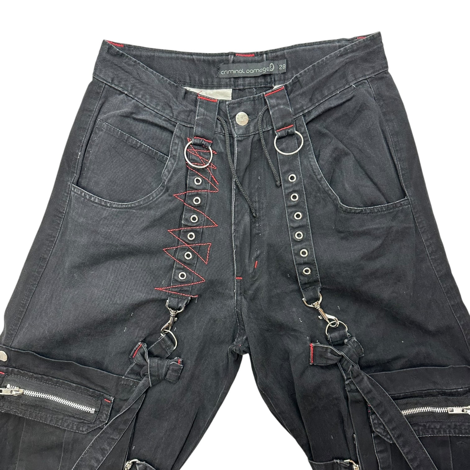 Vintage Y2K Tripp Style Criminal Damage Pants Black