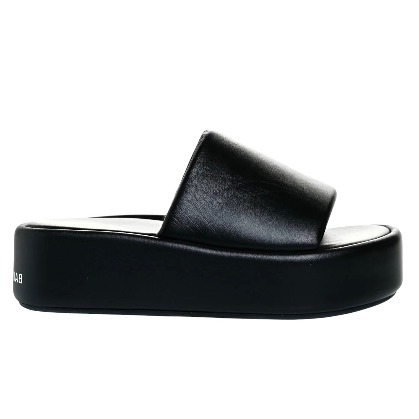 (W) Balenciaga Smooth Nappa Rise Platform Sandals Black