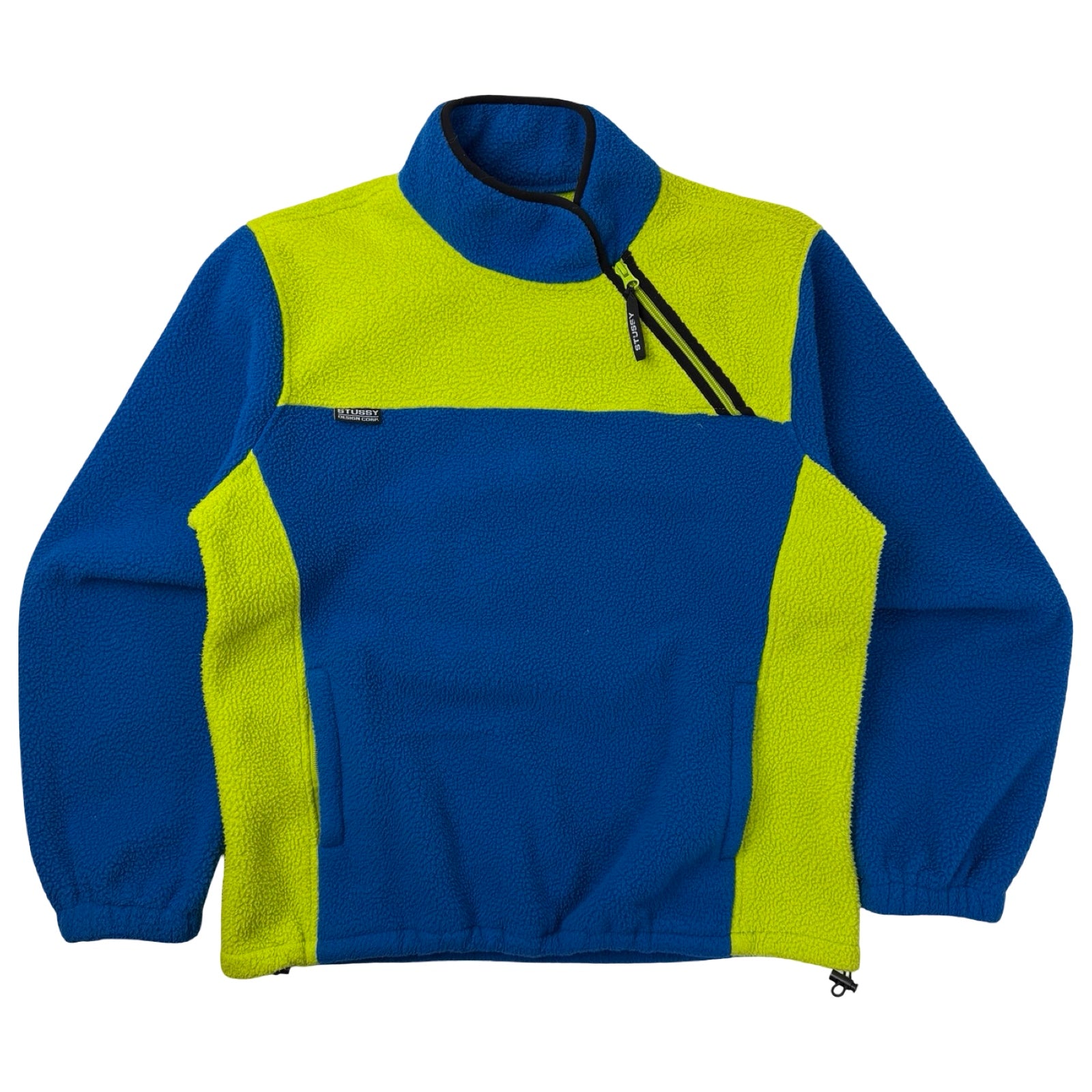 Stussy Drift Fleece Diagonal Zip Sweatshirt Blue
