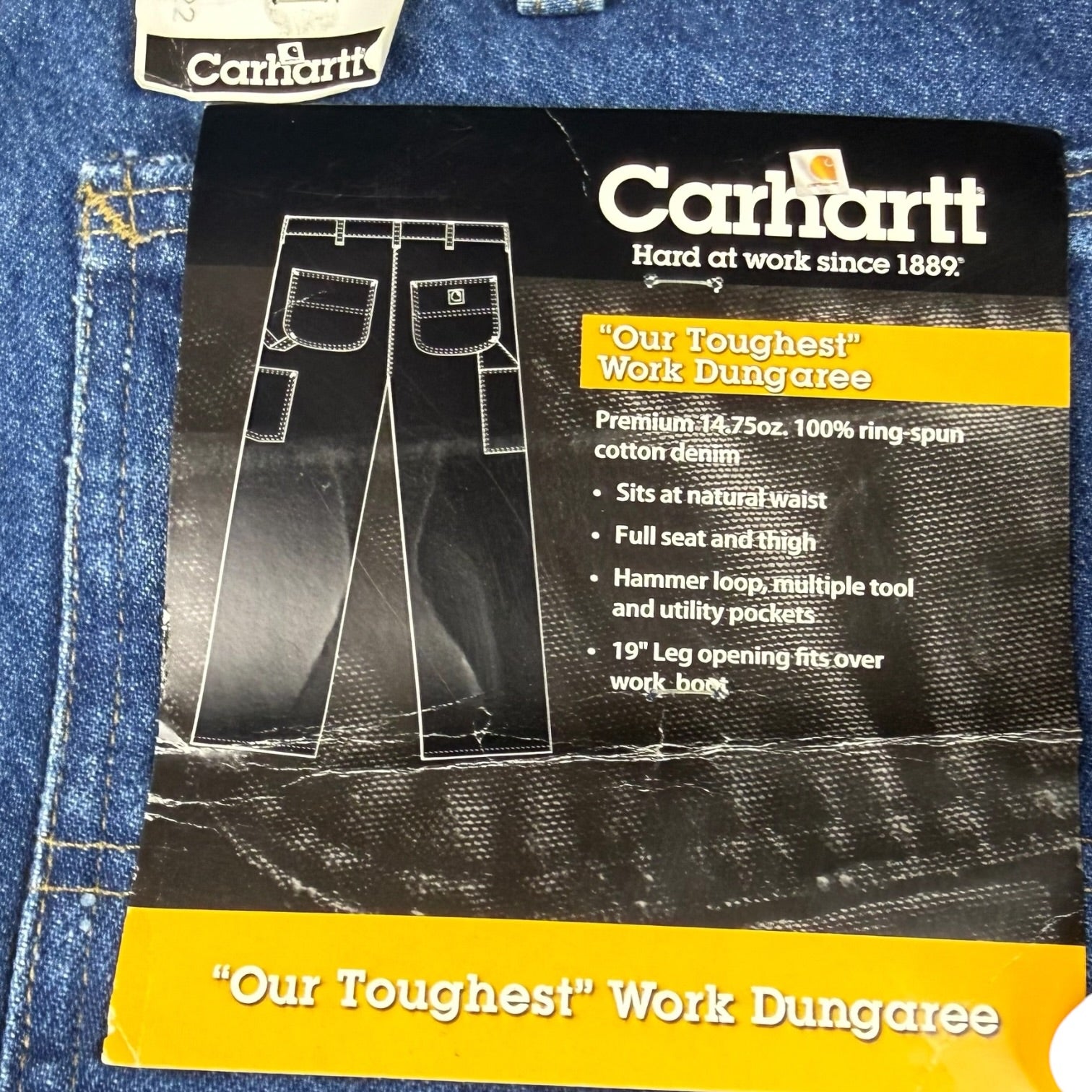 Vintage Carhartt Single Knee Denim Dungaree Pants Indigo