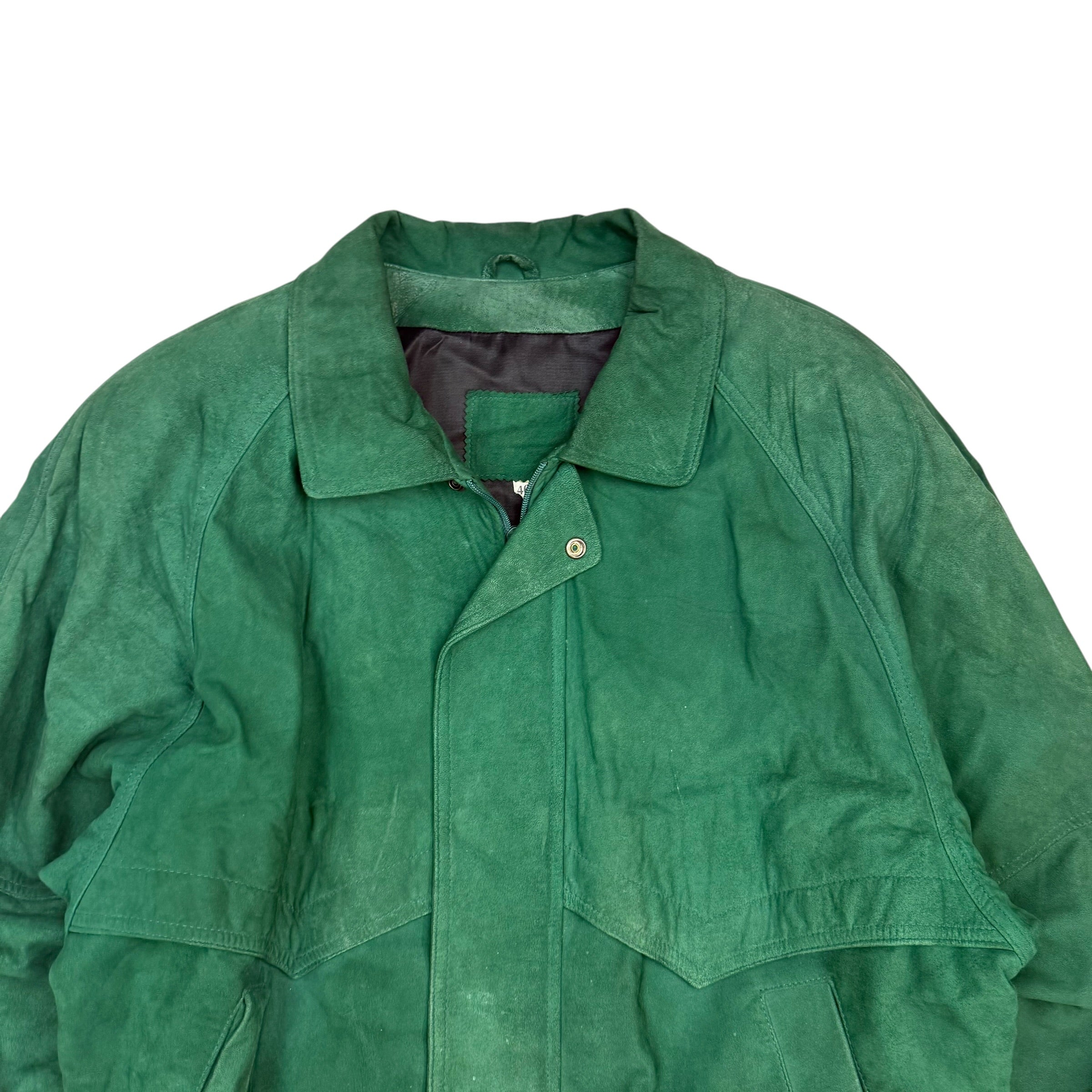 Vintage Leather Suede Jacket Green
