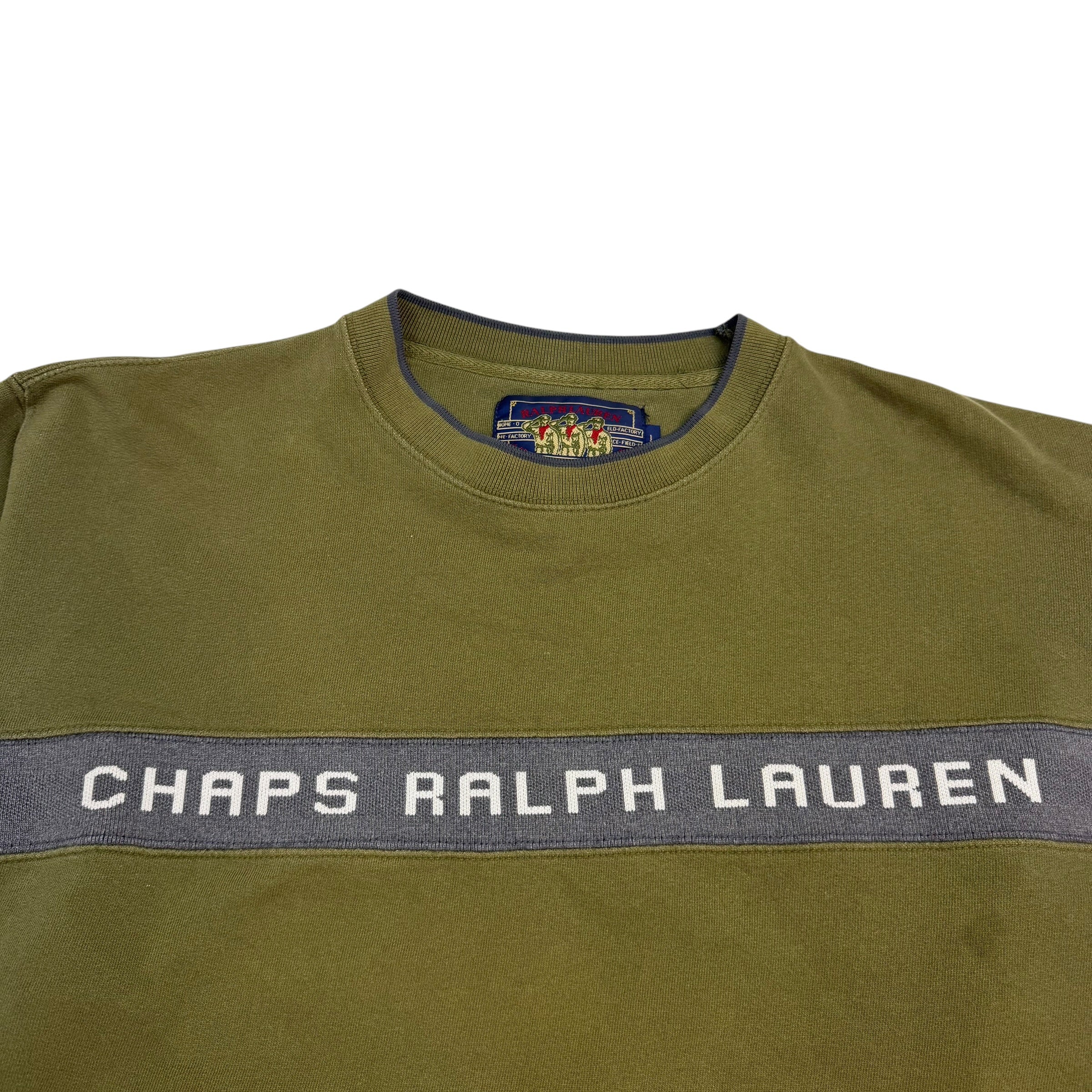 Vintage Chaps Ralph Lauren Spellout Crewneck Green