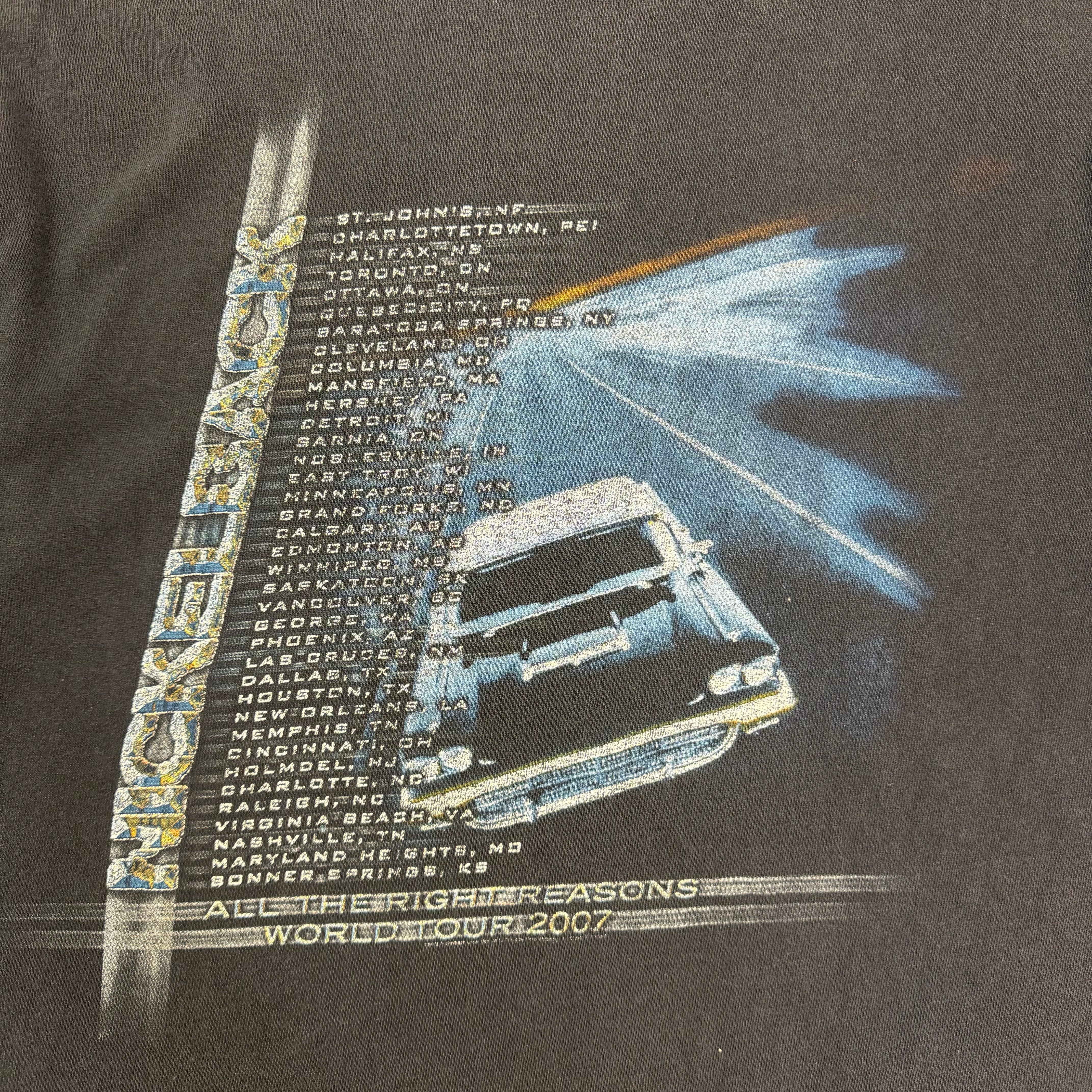 2007 Nickleback All The Right Reasons Tour Tee Black