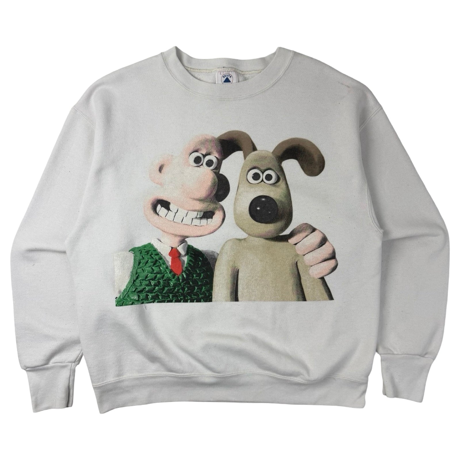 Vintage Wallace and Gromit Portrait Crewneck Sweatshirt White