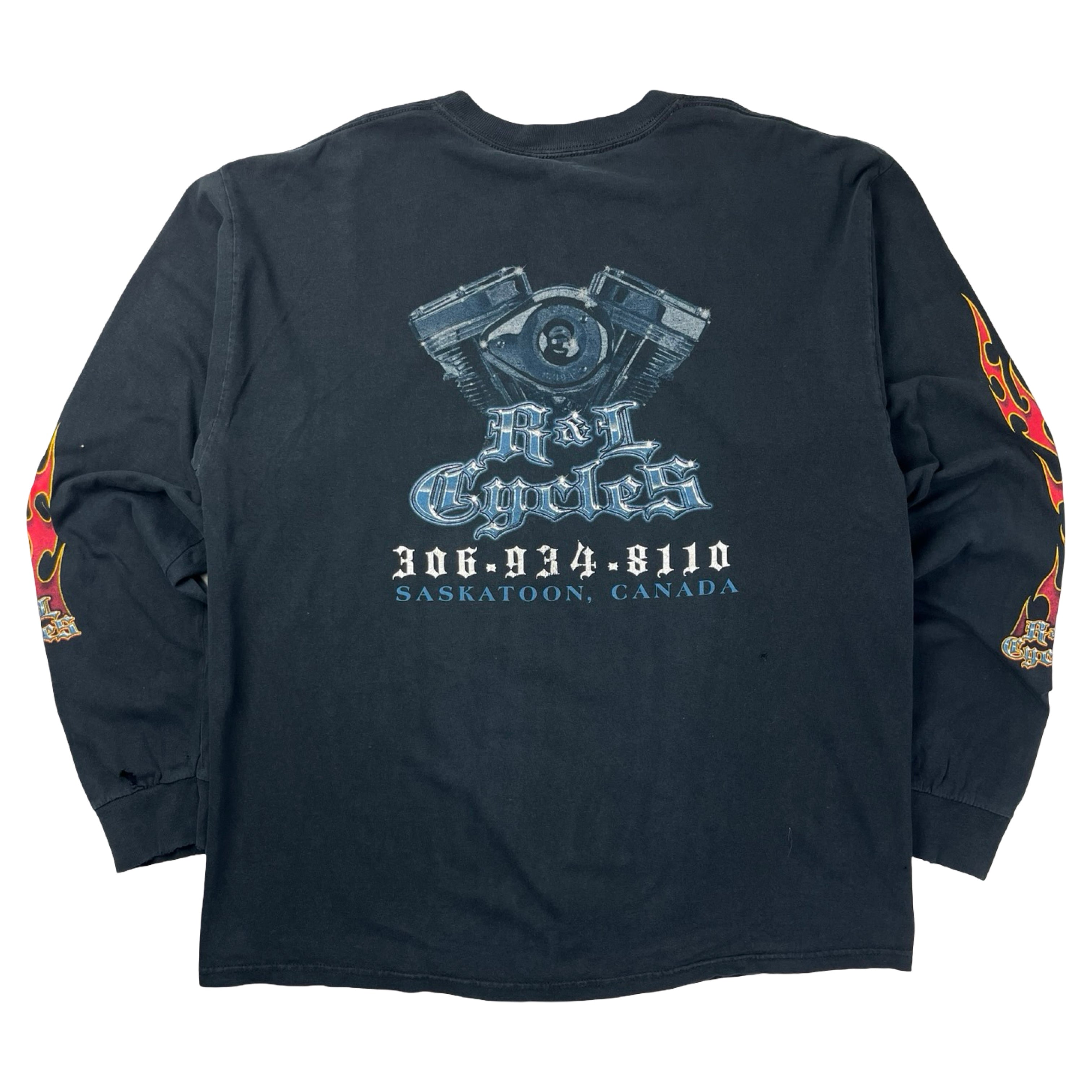 Vintage R&L Cycles Flame Longsleeve Shirt