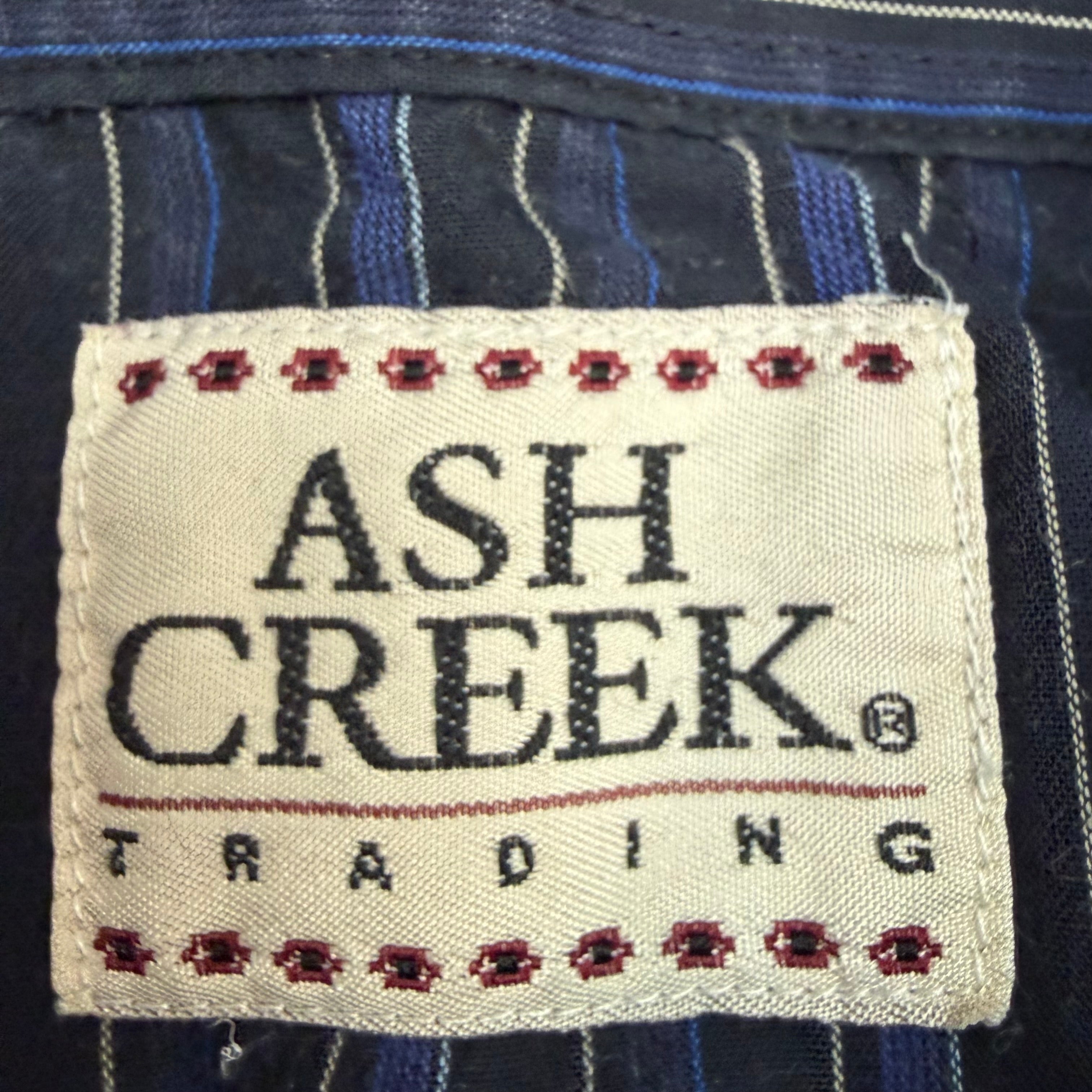 Vintage Ash Creek Short Sleeve Snap Button Up Shirt Navy