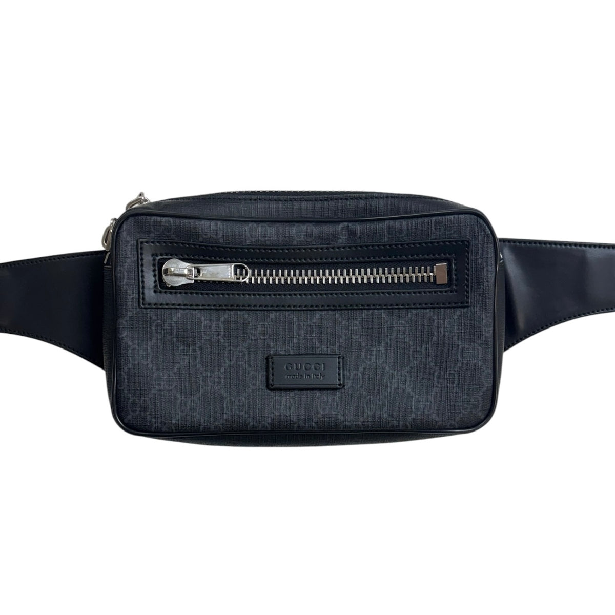 Gucci Monogram Leather Belt Bag Black