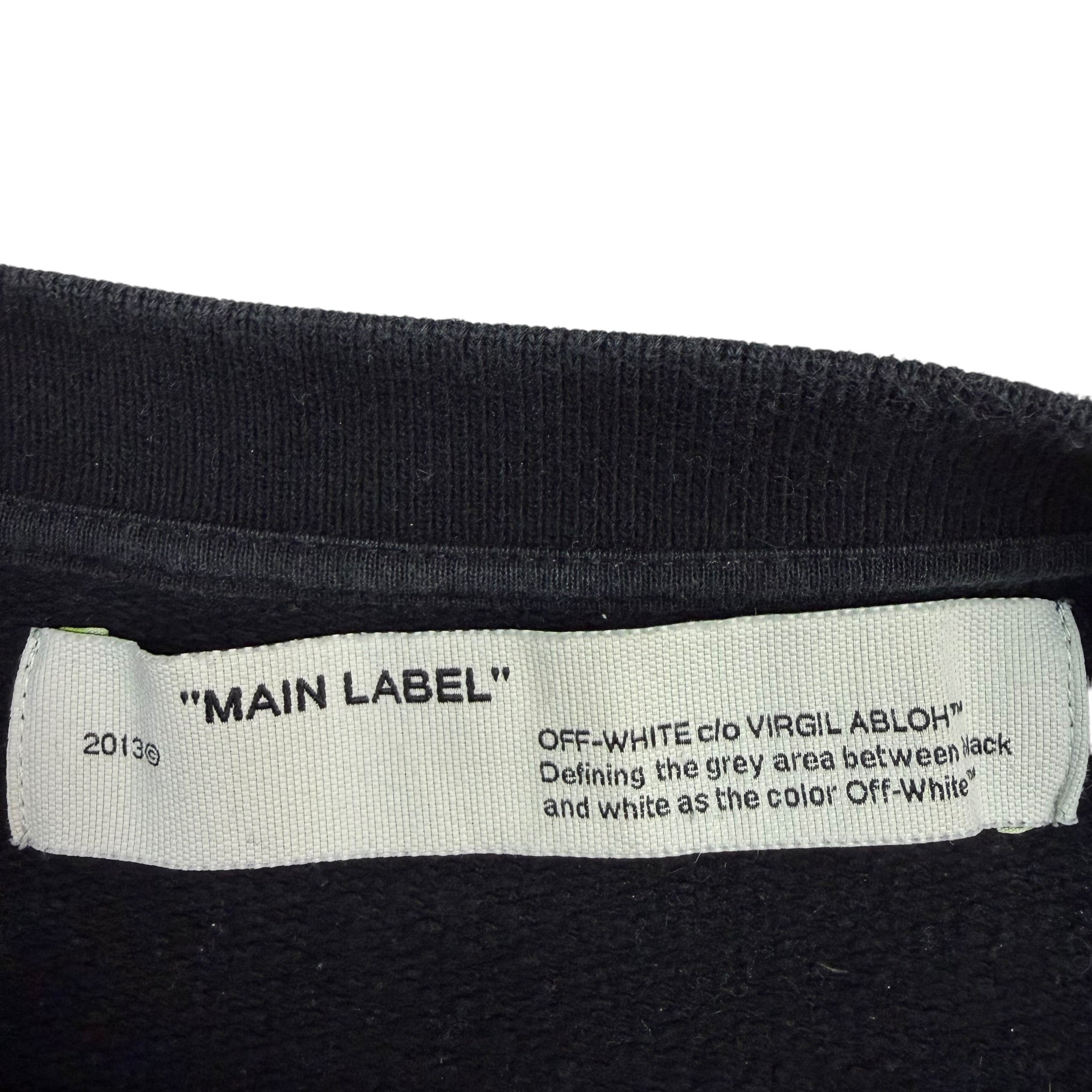 Off White Yellow Acrylic Arrow Logo Crewneck Black