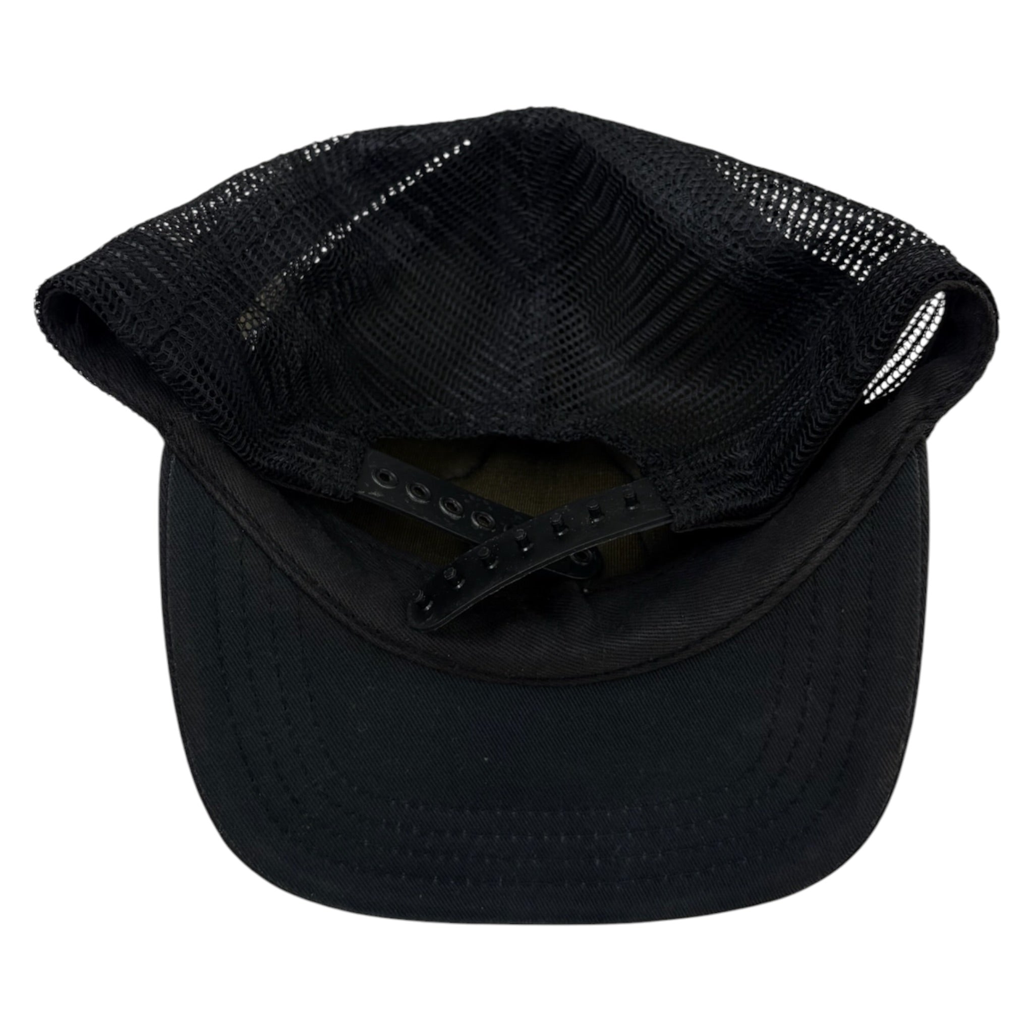 Vintage Chrome Hearts x Rolling Stones Leather Trucker Hat Black