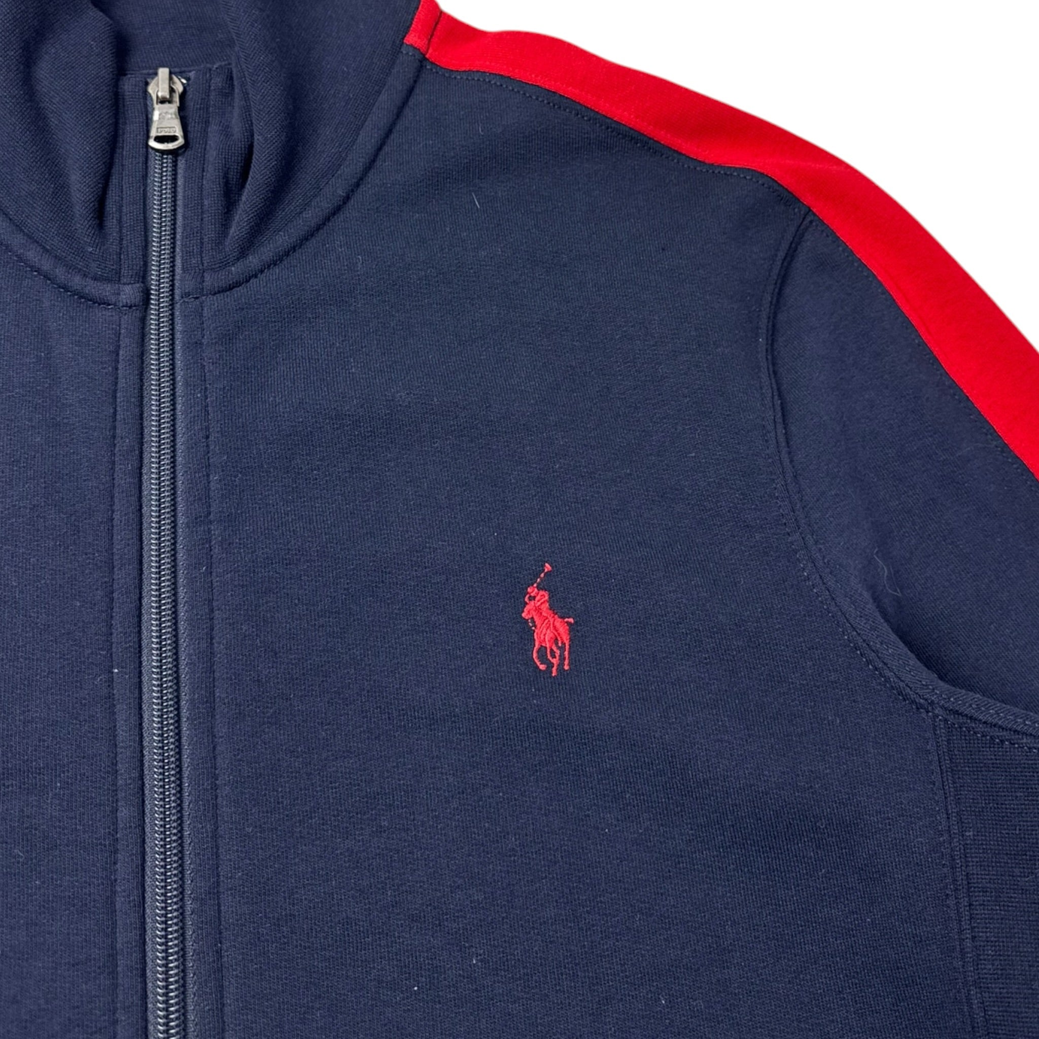 Polo Ralph Lauren Full Zip Track Sweater Navy/Red