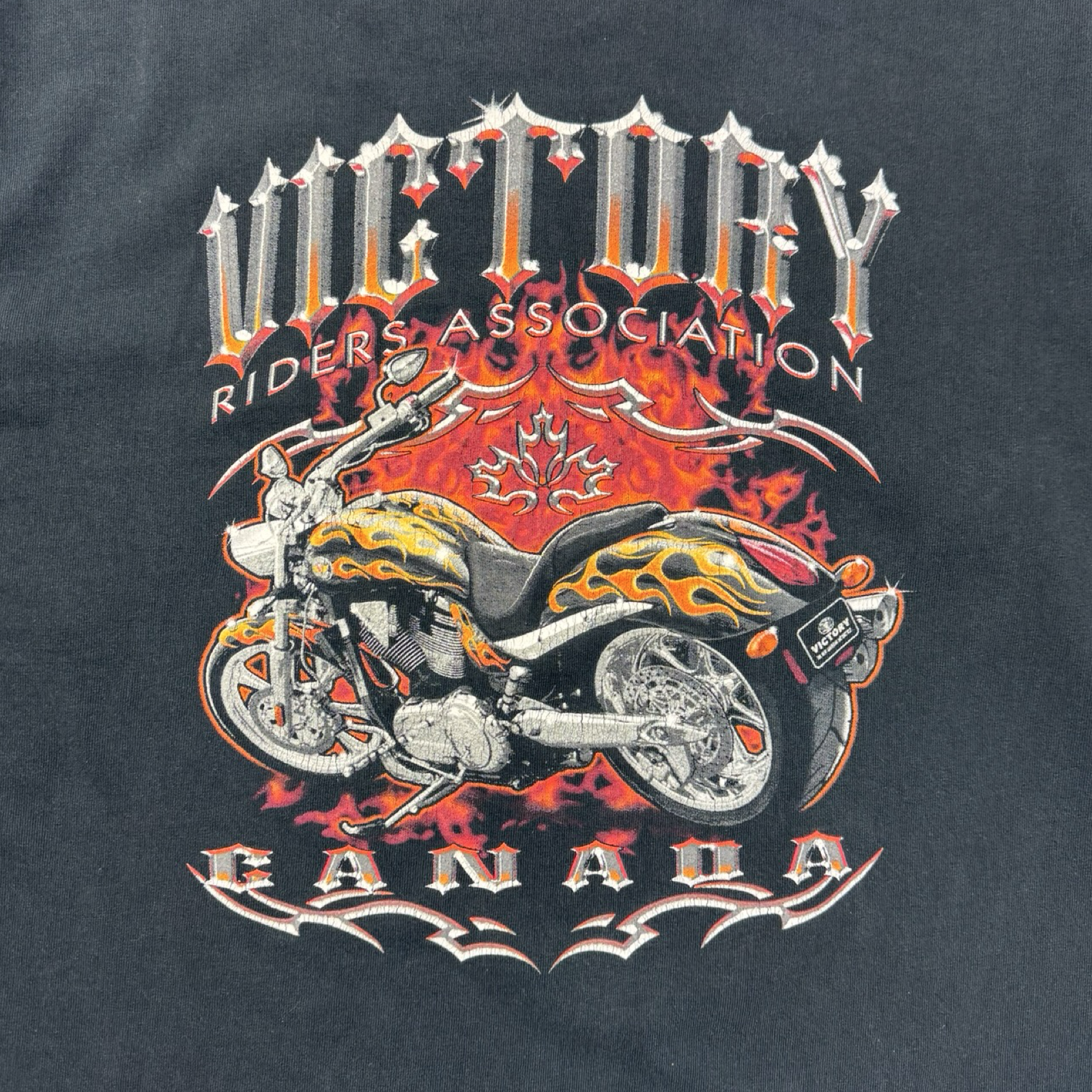 Vintage Canada Biker Flame Sleeve Shirt