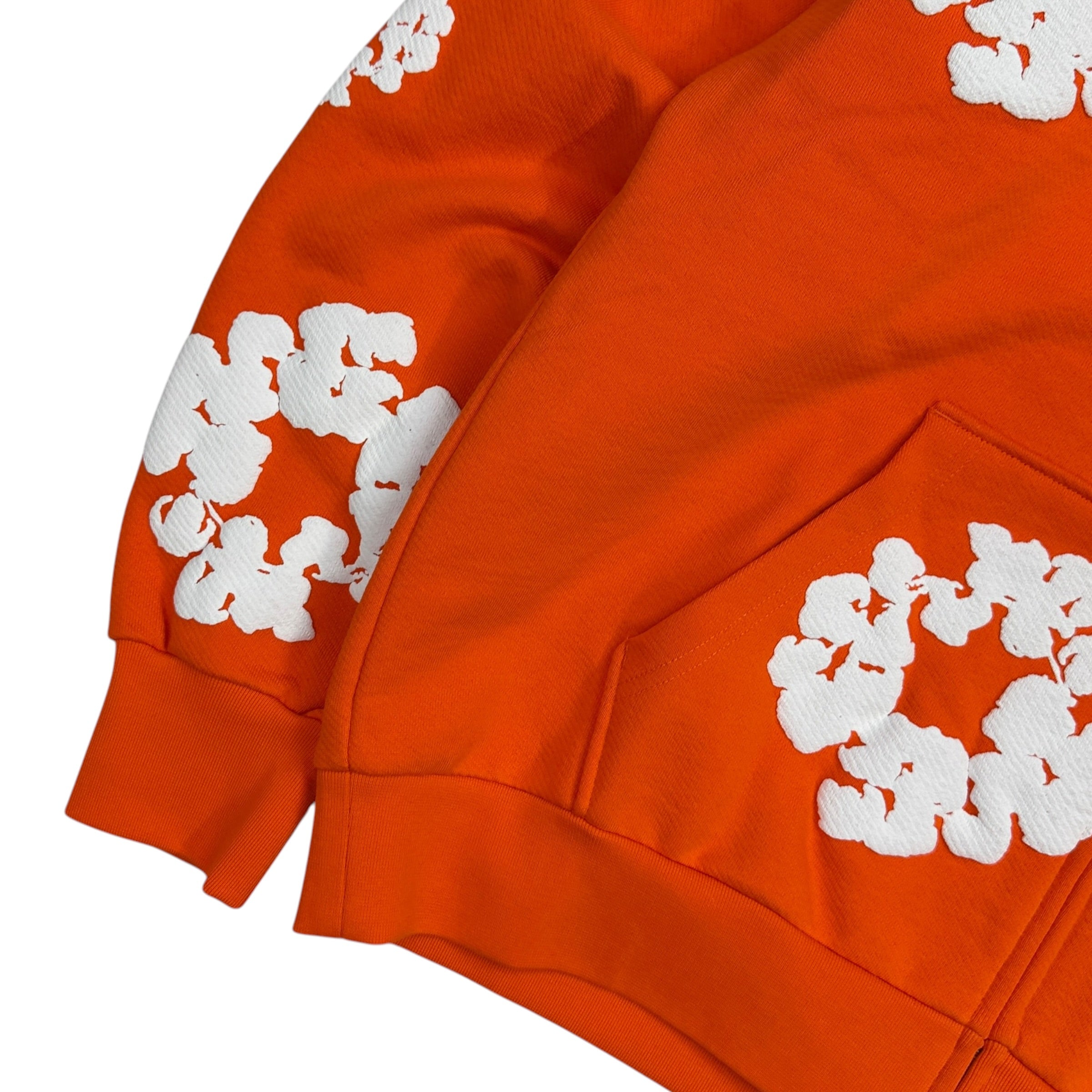 Denim Tears Cotton Wreath Zip Up Hoodie Orange