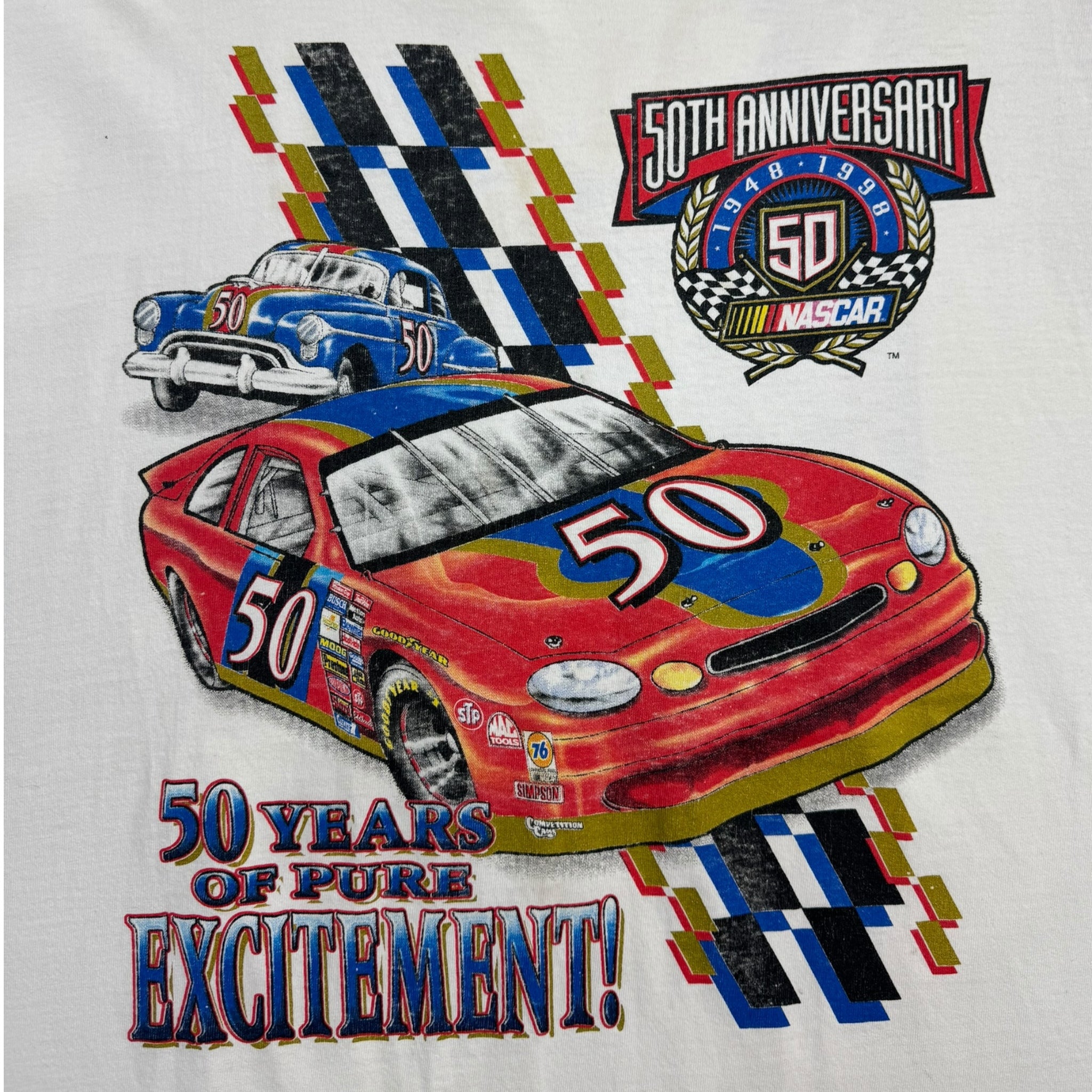 1998 Nascar 50th Anniversary Tee White