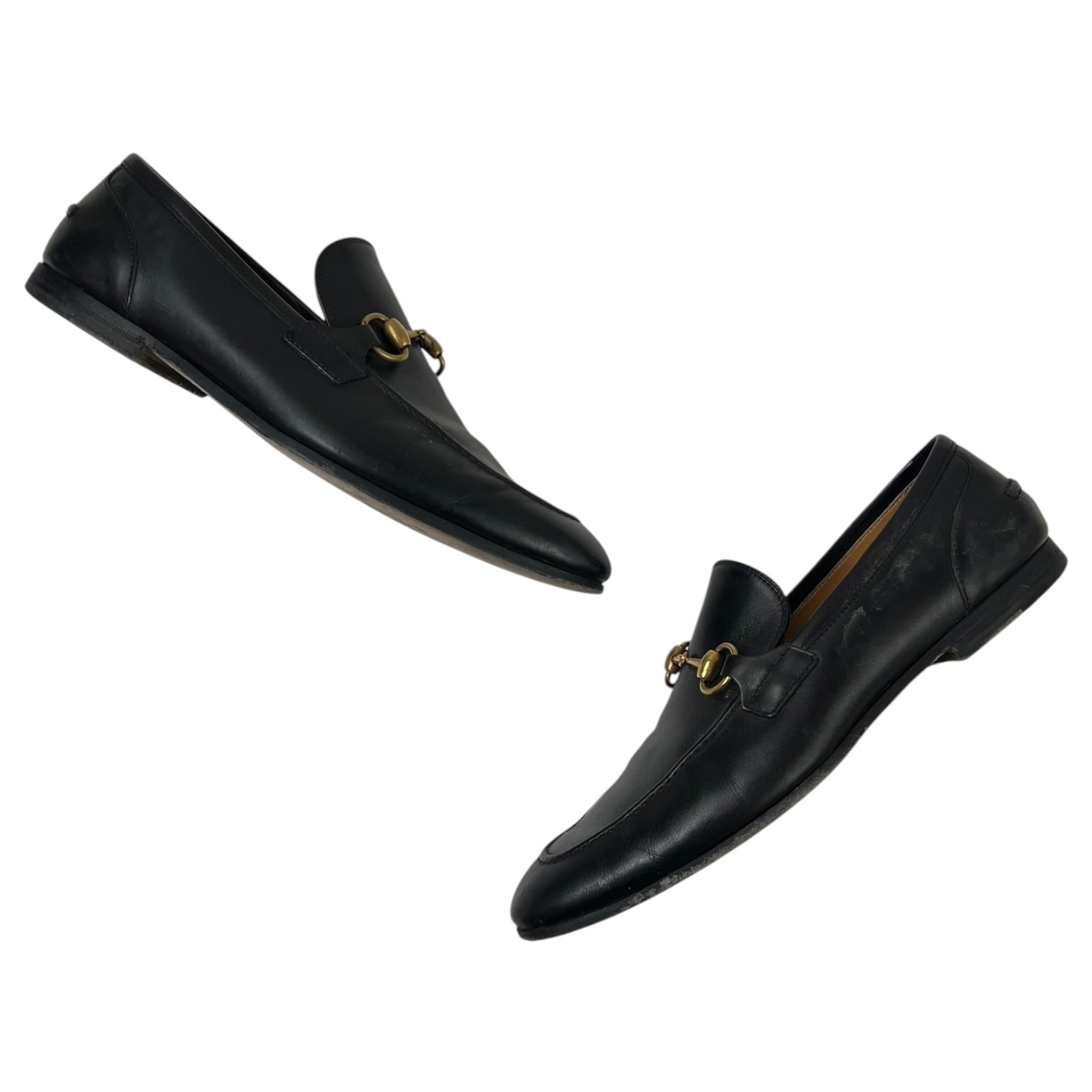 Gucci Jordaan Horsebit Leather Loafers Black